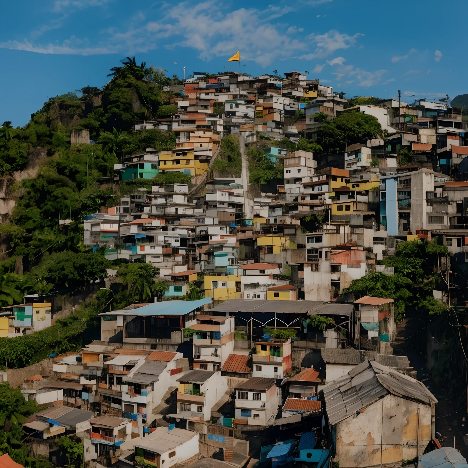 uma vista de uma colina com um monte de casas sobre ele, favelas, um ambiente de favela opulento, rio de janeiro favela, favela, Favelas no Rio, Location ( favela ), favela futurista, ancient ruins favela, Location ( favela _ PAREDE ), Directed by: Felipe Seade, cidade em uma encosta, rio de janeiro