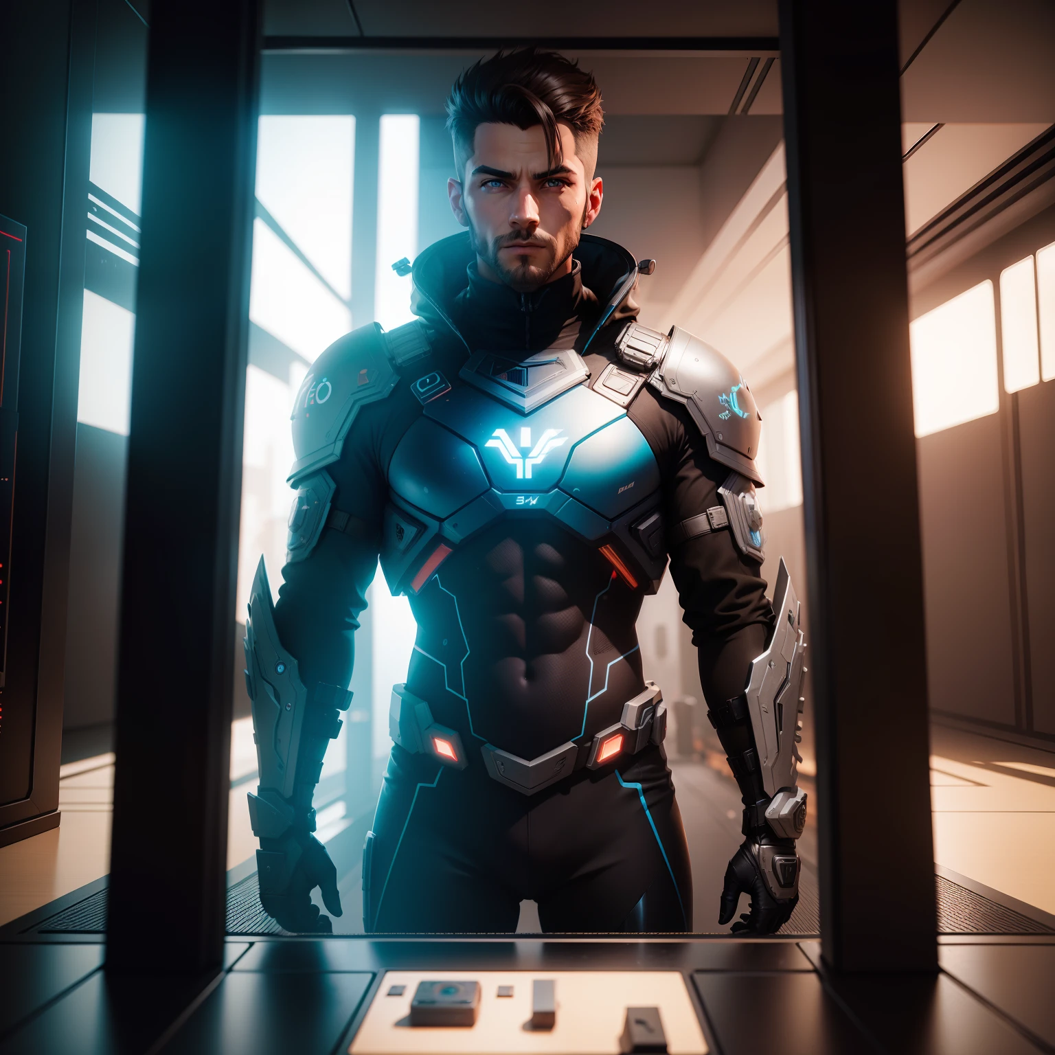 Modelo de videogame, 8k, realista, futuristic backdrop