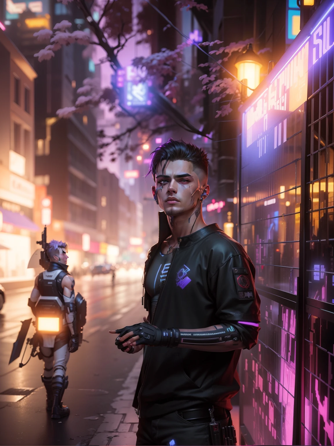 Cyberpunk, handsome boy, realistic,8k