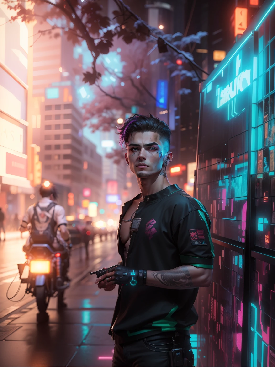 Cyberpunk, handsome boy, realistic,8k