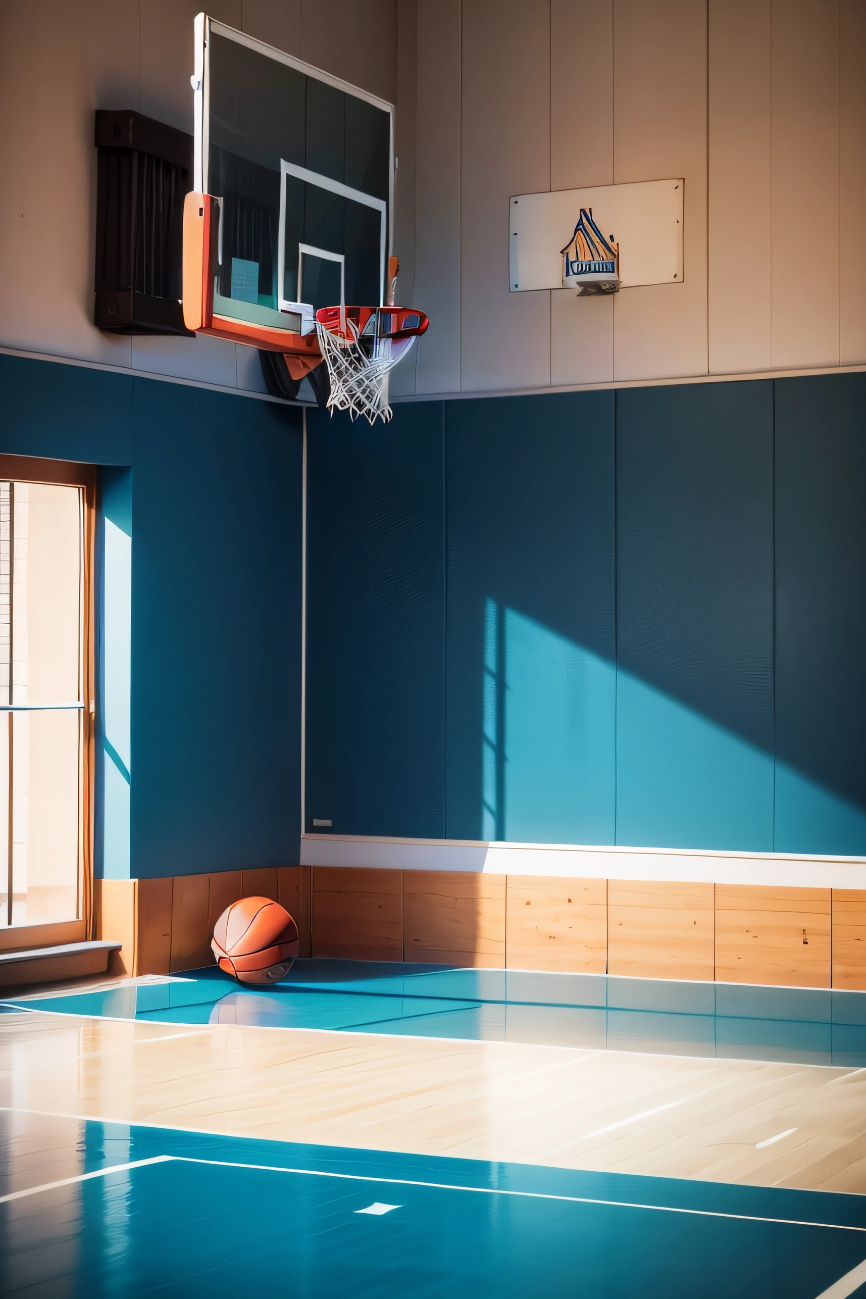 Noble Bird Kids Basketball Court Live Background Wall