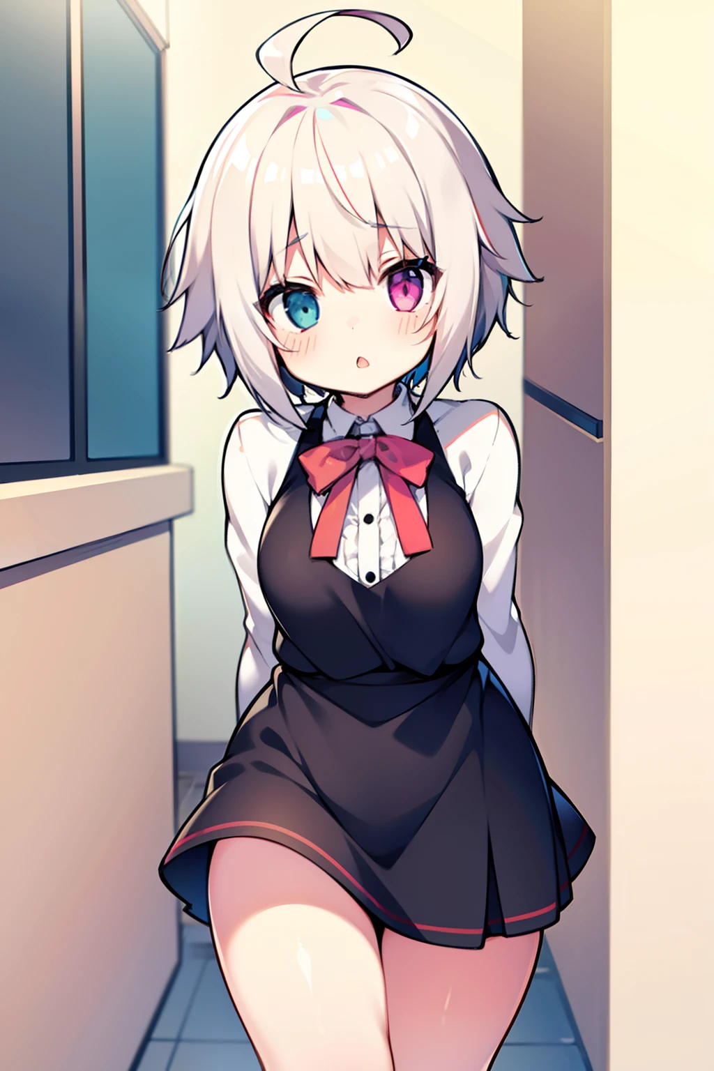 neuter　kawaii　Heterochromia　Ahoge　short-haired　front-facing view
