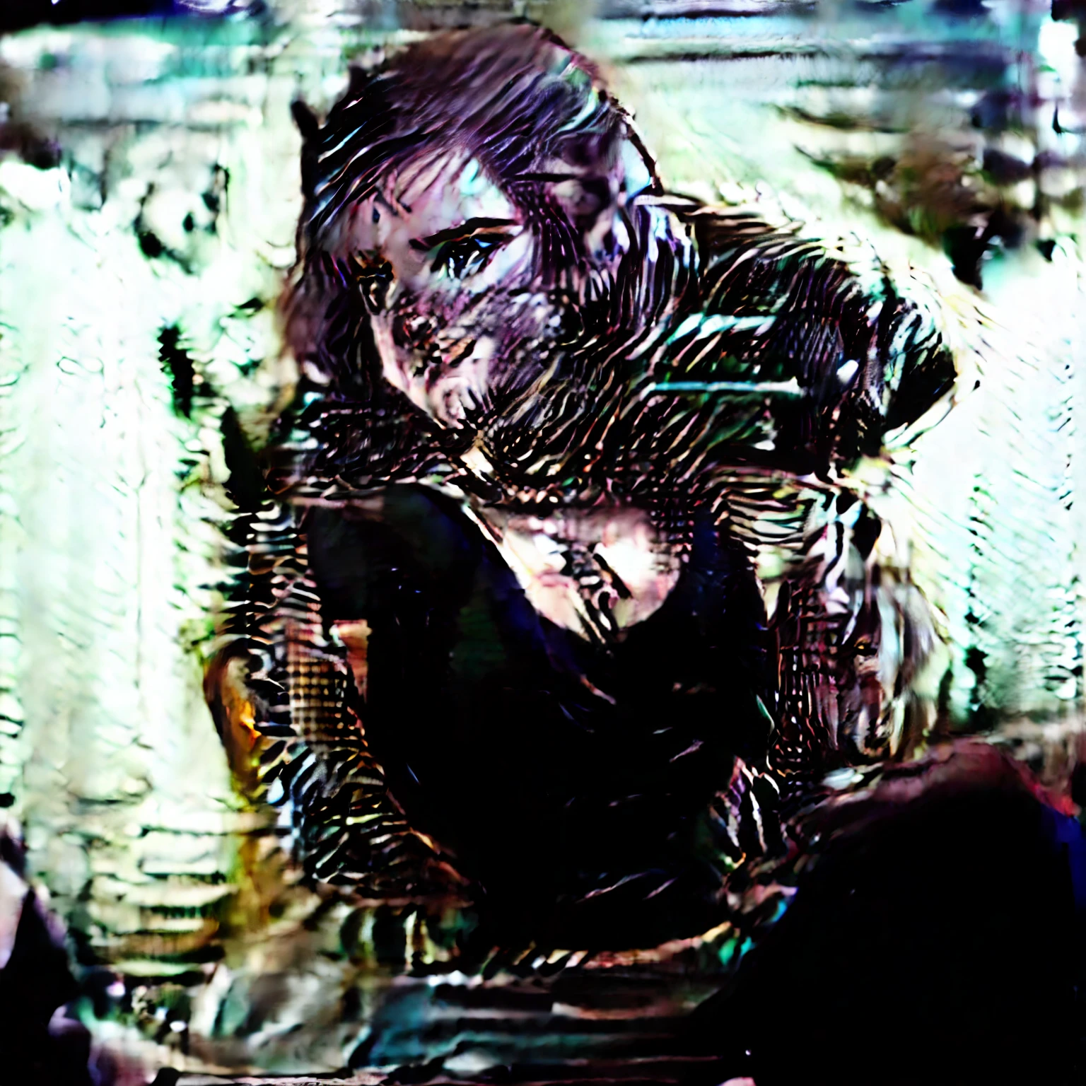 surreal), (illustration), (high resolution), (8K), (extremely detailed), (best illustration), (beautiful in detail), (best quality) , (super detail), (masterpiece), (background), (face detail), solo, (active pose), full body shot, setting in a sealed cellar filled with garbage and sewage green with green lights, demon's cellar, around the cellar containing buffalo-headed demon symbols, a laboratory table placed on piles of dirty garbage and sewage, a nurse working tied with two hands on a chain lying on the bed, feet touching the filthy slime and garbage below, feet submerged in dirty sewage, a few seaweed ropes wrapped around the dipped girl's leg down , girl 's hair dyed pink , butterfly hairpin , brown eyes , white skin , sexy body , medium bust , torn shirt , shirt torn at the belly , shirt part shirt ripped breasts open chest , no bra , visible on shirt , clear butterfly tattoo on stomach , black tattoo , girl's arm tied with armpits , white armpits , water Waste flows from the chain to the girl's armpit, the water runs down dirty green, underneath the girl wears a pair of super short pink and white shorts, torn striped pants, pants with devil's face, white thighs, legs long, thighs wearing black and white maid bows