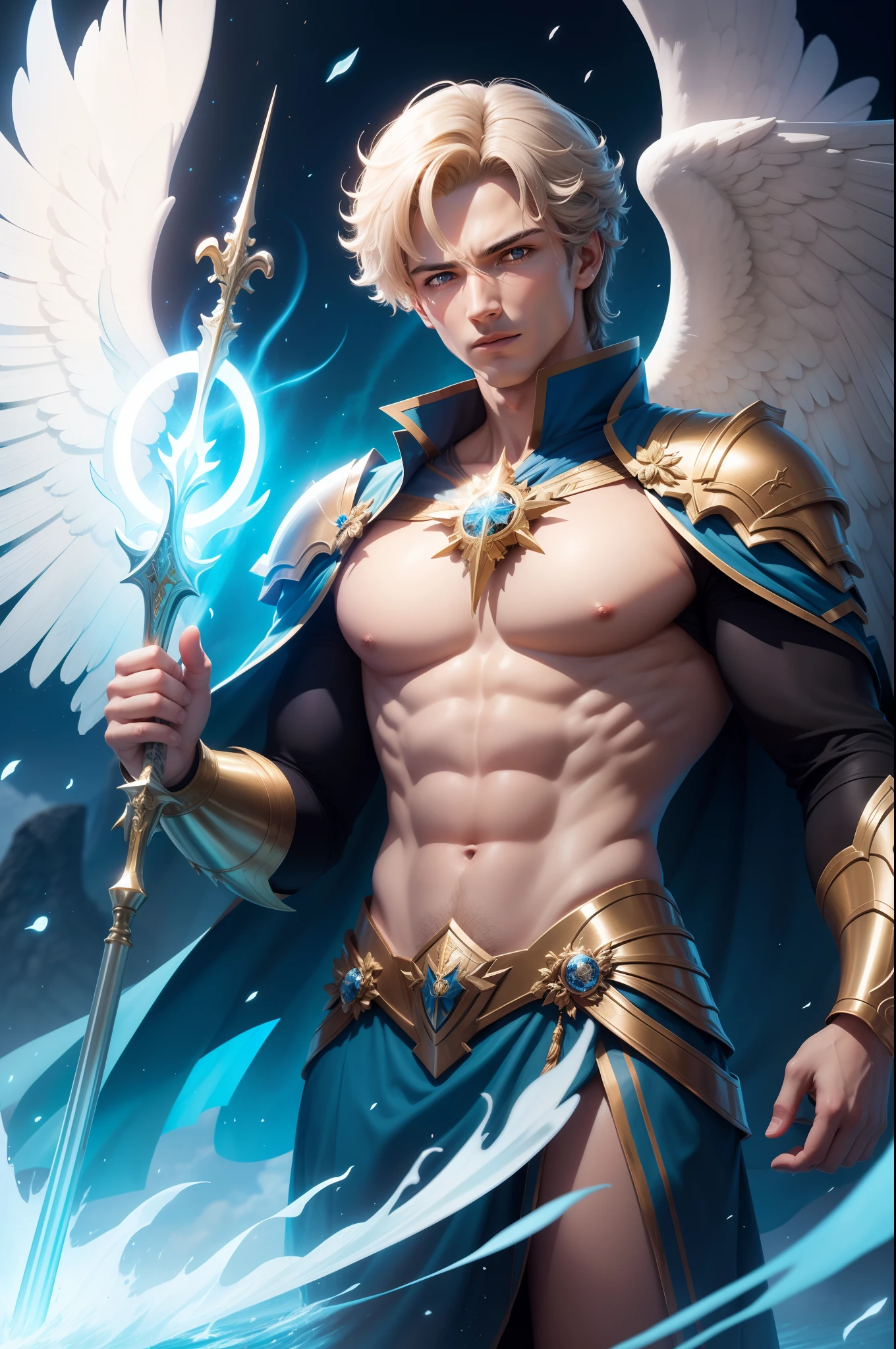 Archangel Michael is portrayed as a majestic and imposing figure. Ele possui asas largas e resplandecentes que se estendem com poder e autoridade. His bearing is haughty and his expression is determined, reflecting his position as leader of the heavenly armies. His armor is shiny and intricate, simbolizando sua natureza divina e seu papel como protetor.
--Atmosfera: The presence of Archangel Michael radiates courage, justice and protection. He is imbued with a heavenly aura, that brings hope and security to those who contemplate it. His posture is firm and confident, conveying the feeling of a tireless guardian.
--Symbolic Details: Archangel Michael is often depicted holding a flaming sword, symbolizing their struggle against evil and the destruction of negative forces. He may also carry a shield or a banner with sacred symbols, that represent your connection to the divine.
--Lighting and Color Palette: The illumination around Archangel Michael is intense and heavenly, enfatizando sua natureza divina. Uma paleta de cores composta por tons dourados, Sky whites and blues convey their purity and their connection to the kingdom of heaven.