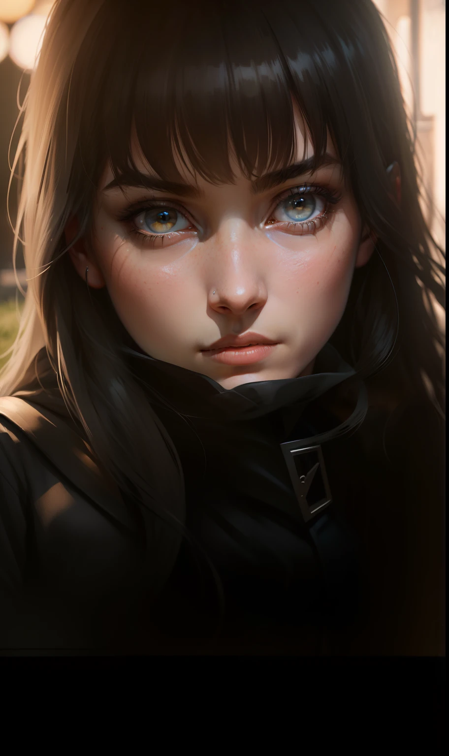 Hyperrealist portrait of female by david hockney and alphonse mucha,fantasy art, photo realistic, dynamic lighting, artstation, poster, volumetric lighting, very detailed faces, 4 k, award winning,, 1girl, in the dark, deep shadow, low key,cowboy shot,(official clothing:1.4) ,long hair,white hair,