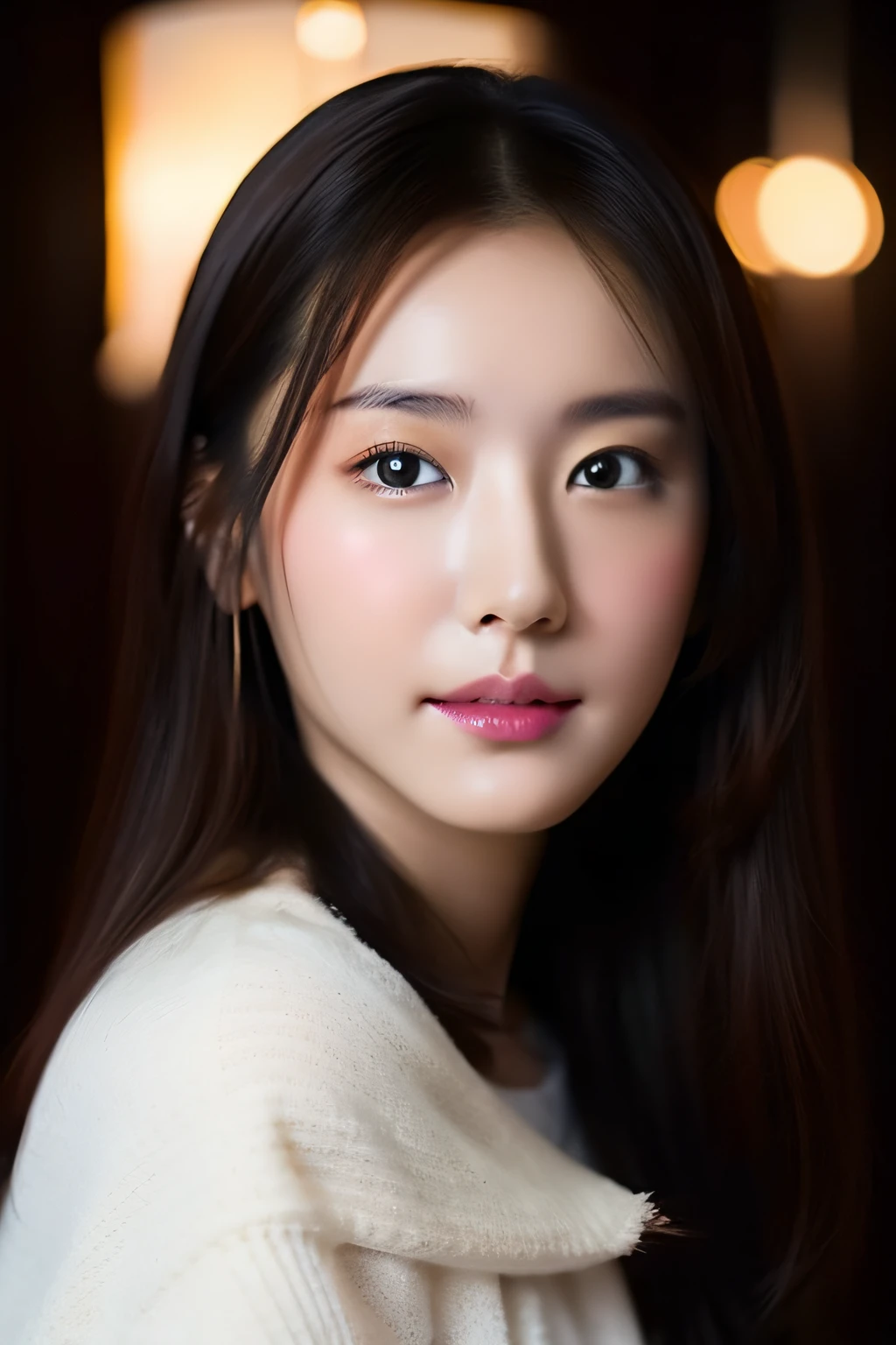 Beautiful Girl、slightly red cheeks、cold light、Sexy appearance、Raw foto、murky