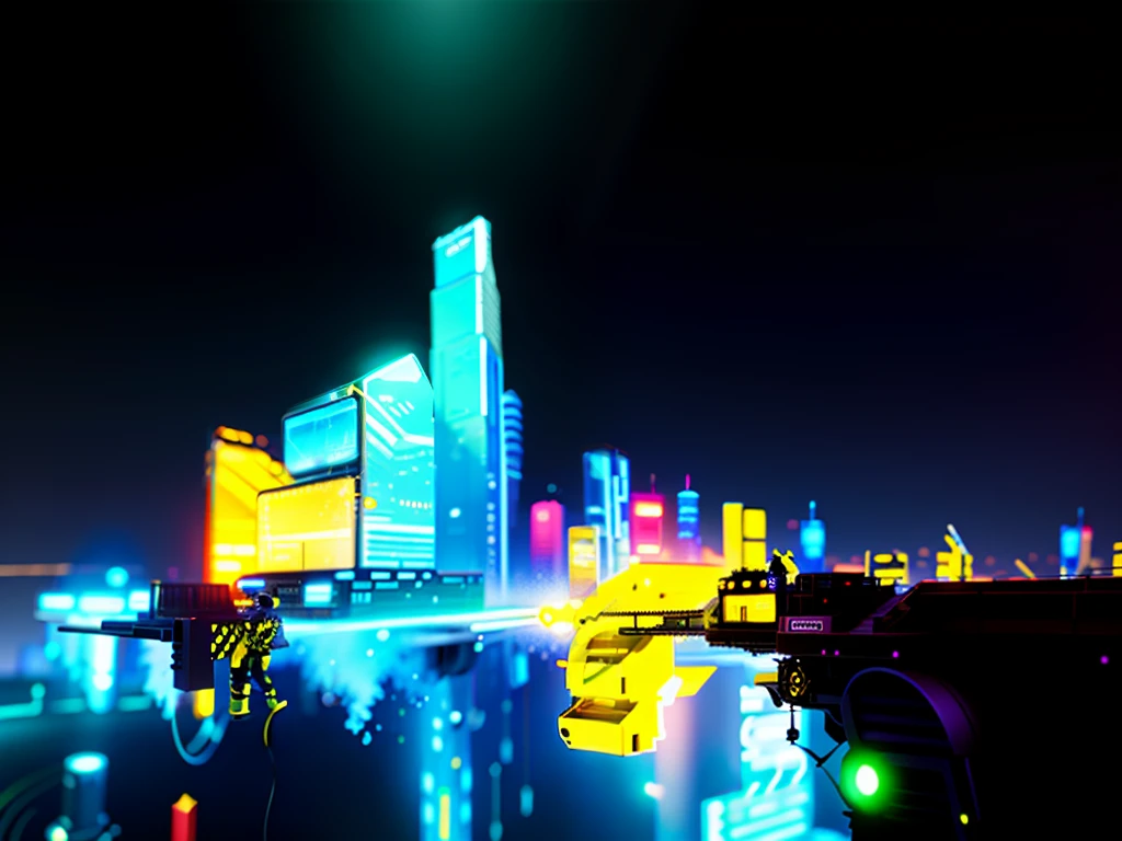 cyber punk perssonage，mechanical sense，Future wind，