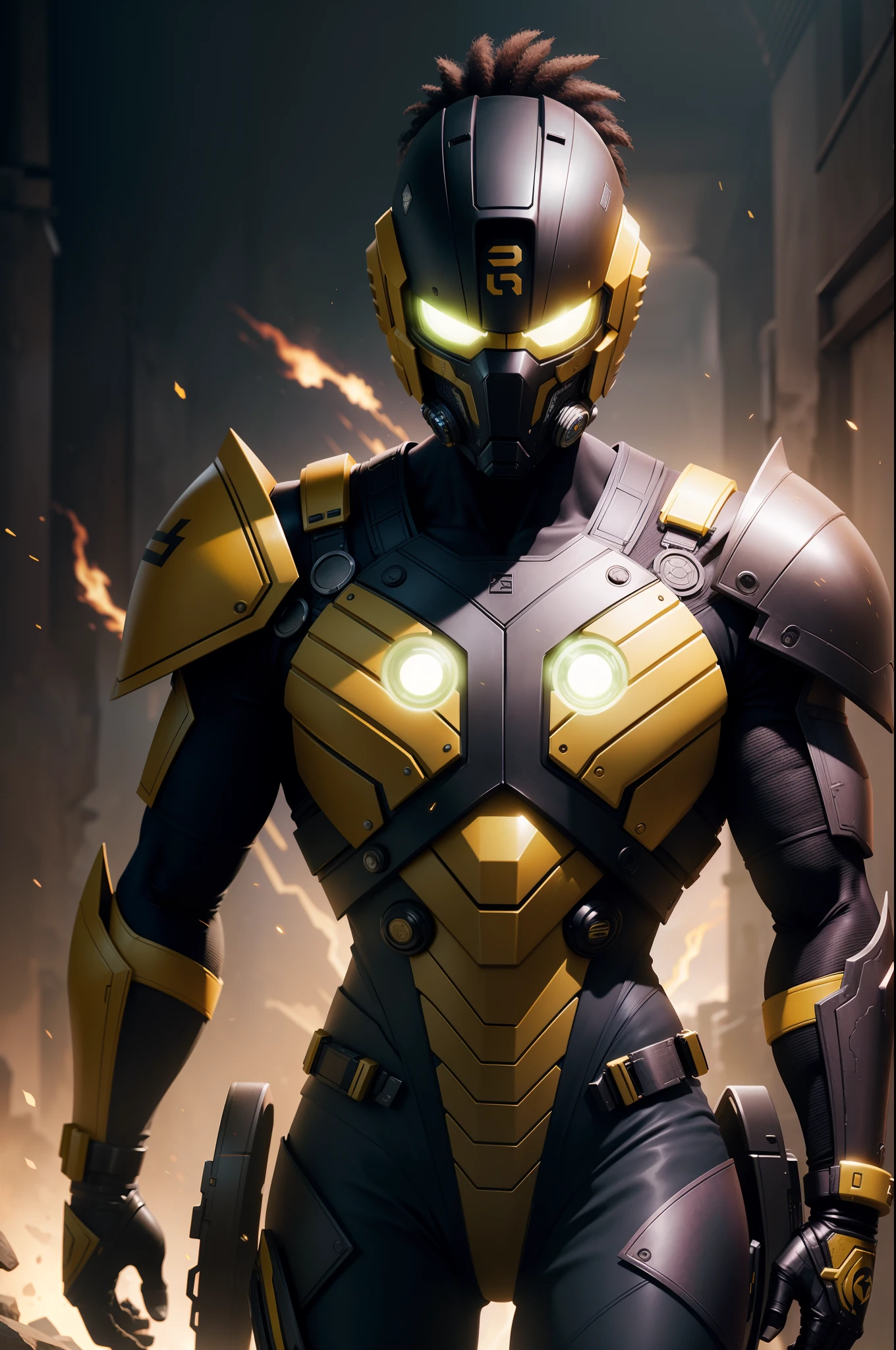 Sektor and Cyrax from Mortal Kombat, very realistic, ultra detailed, walking toward camera, spark particle