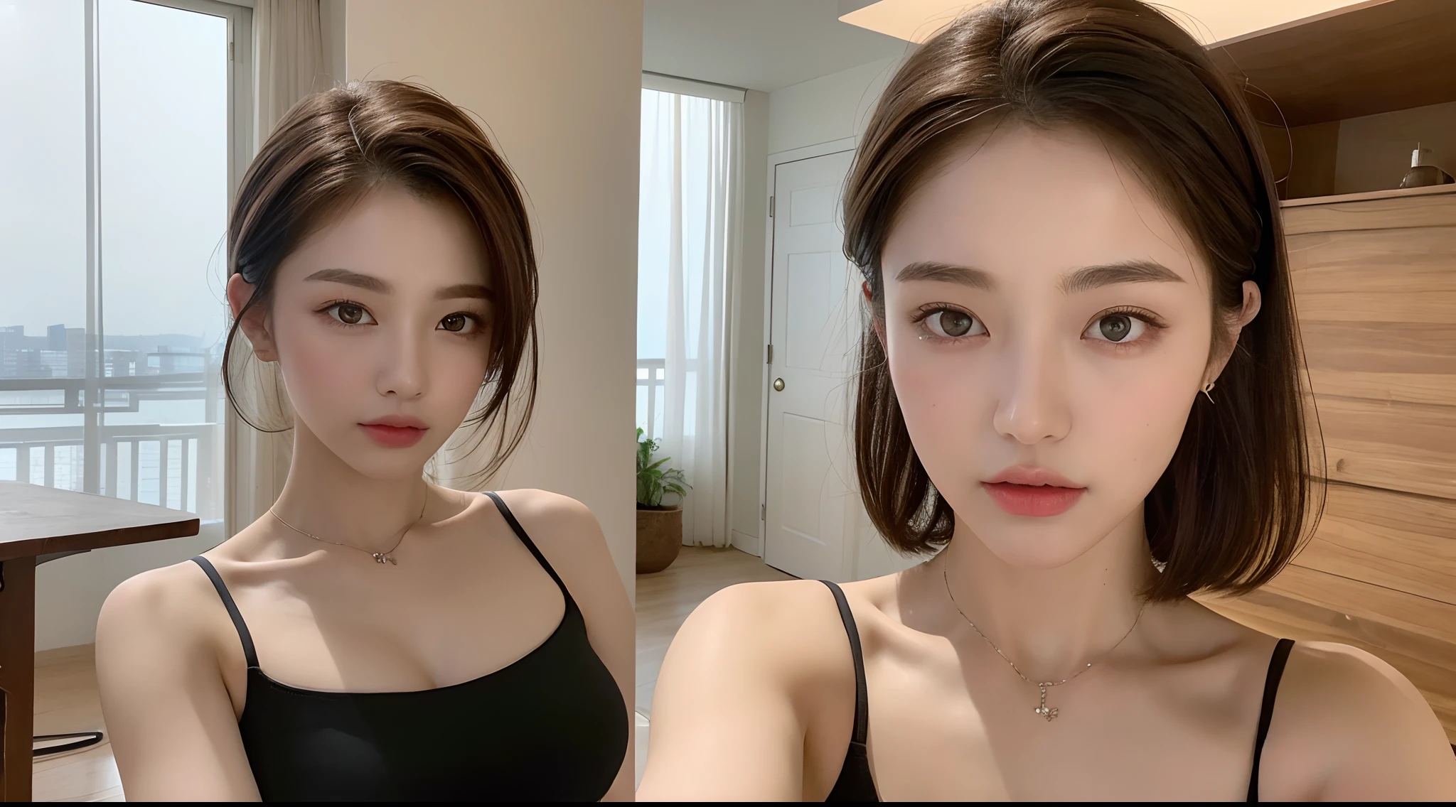 ((Best Quality, 8K, Masterpiece: 1.3)), 1girl, Slim Abs Beauty: 1.3, (Hairstyle Casual, Big Breasts: 1.2), Dress: 1.1, Super Fine Face, Delicate Eyes, Double Eyelids, Home