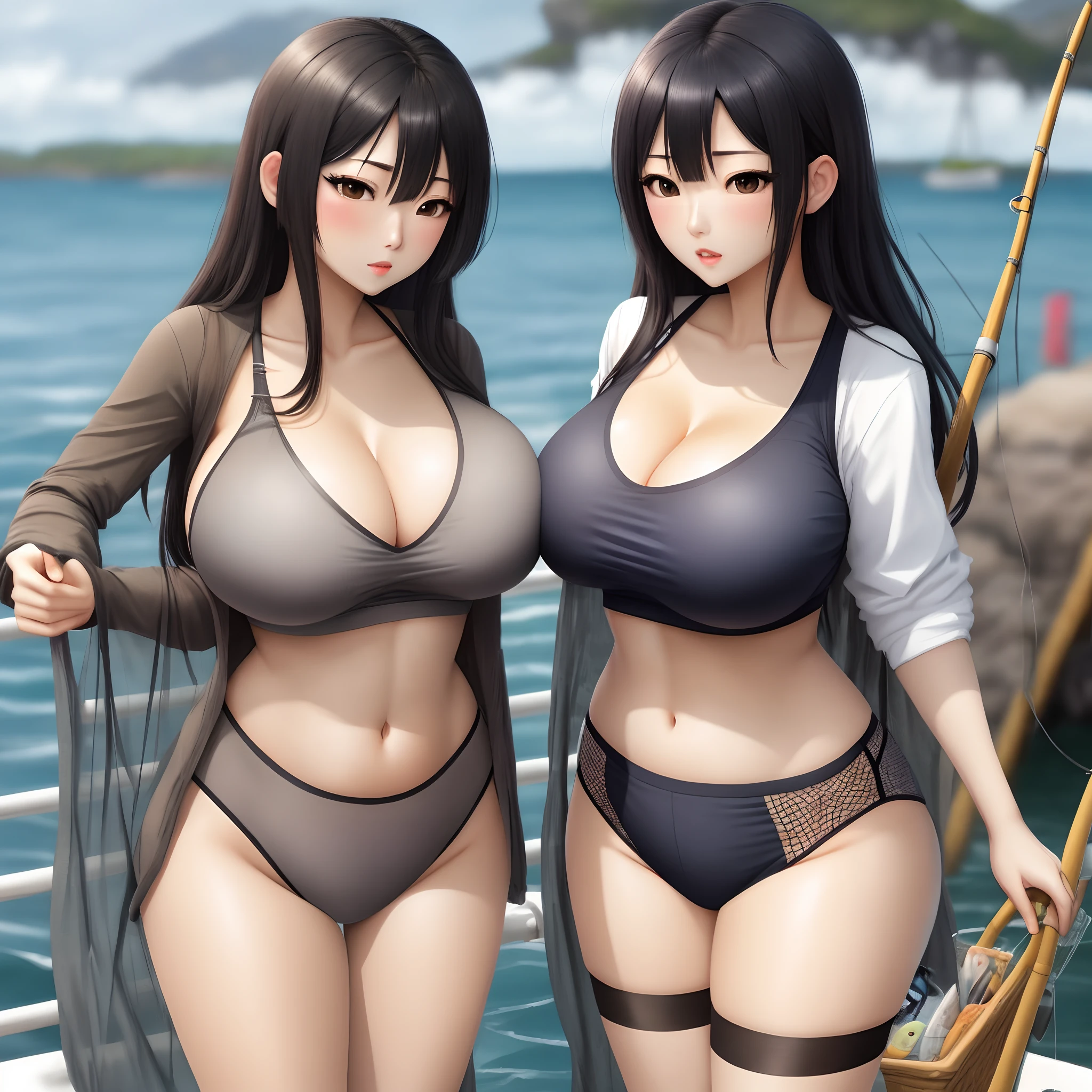 hyuga hyuga，Fishing net clothing，huge tit