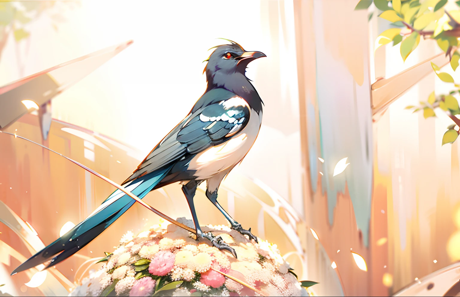 magpie, proud look,Movie lighting,high definition detail