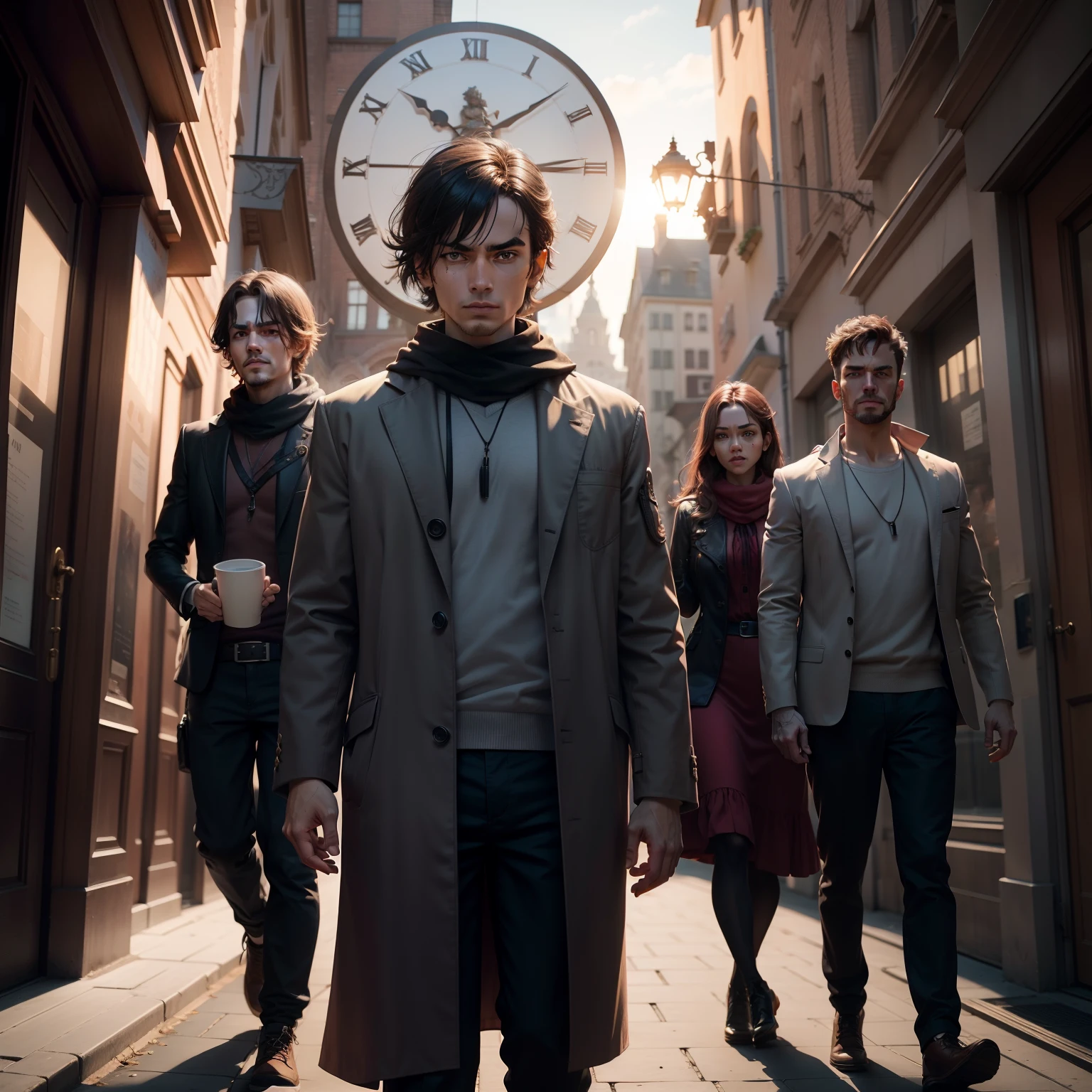 Characters according to clock time