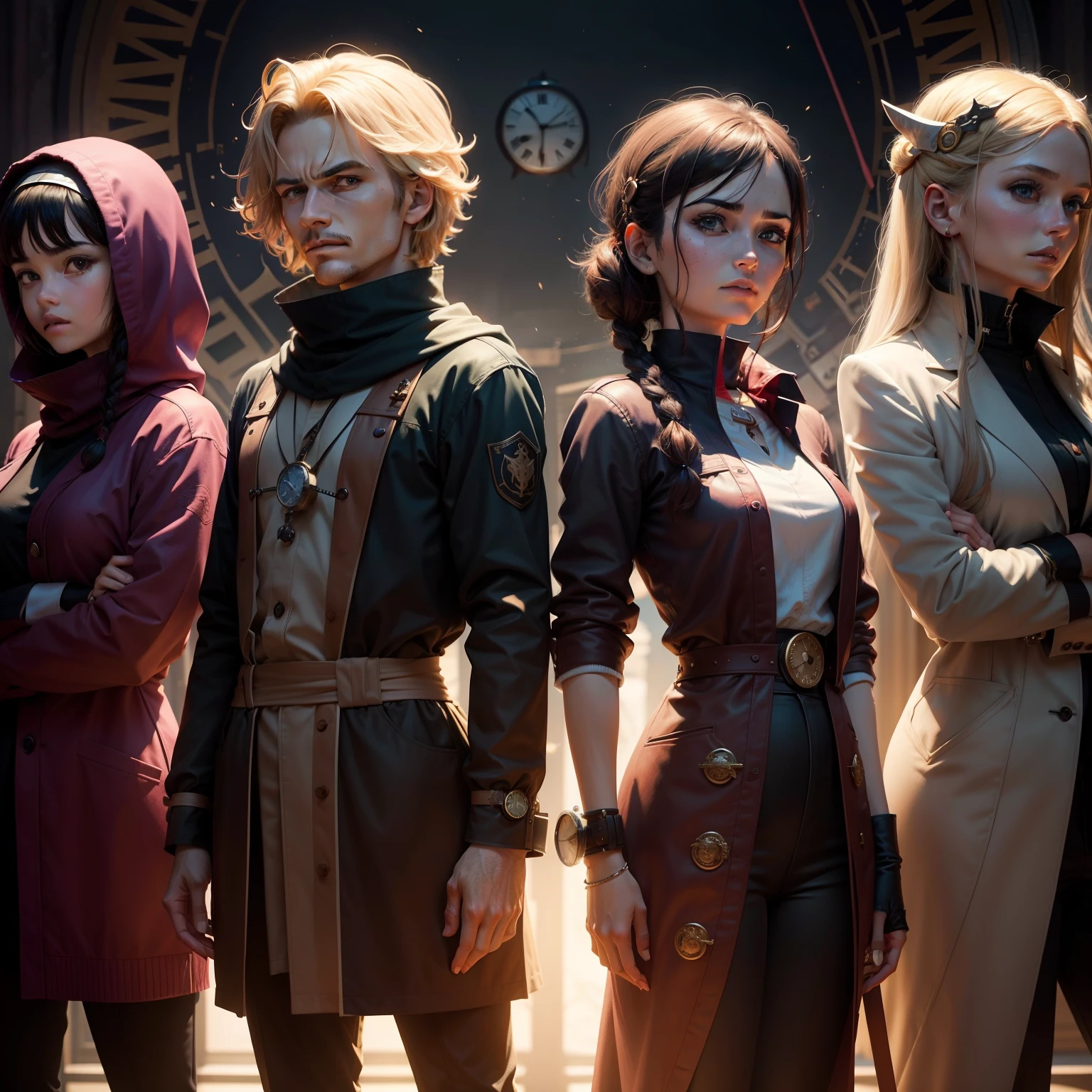 Characters according to clock time