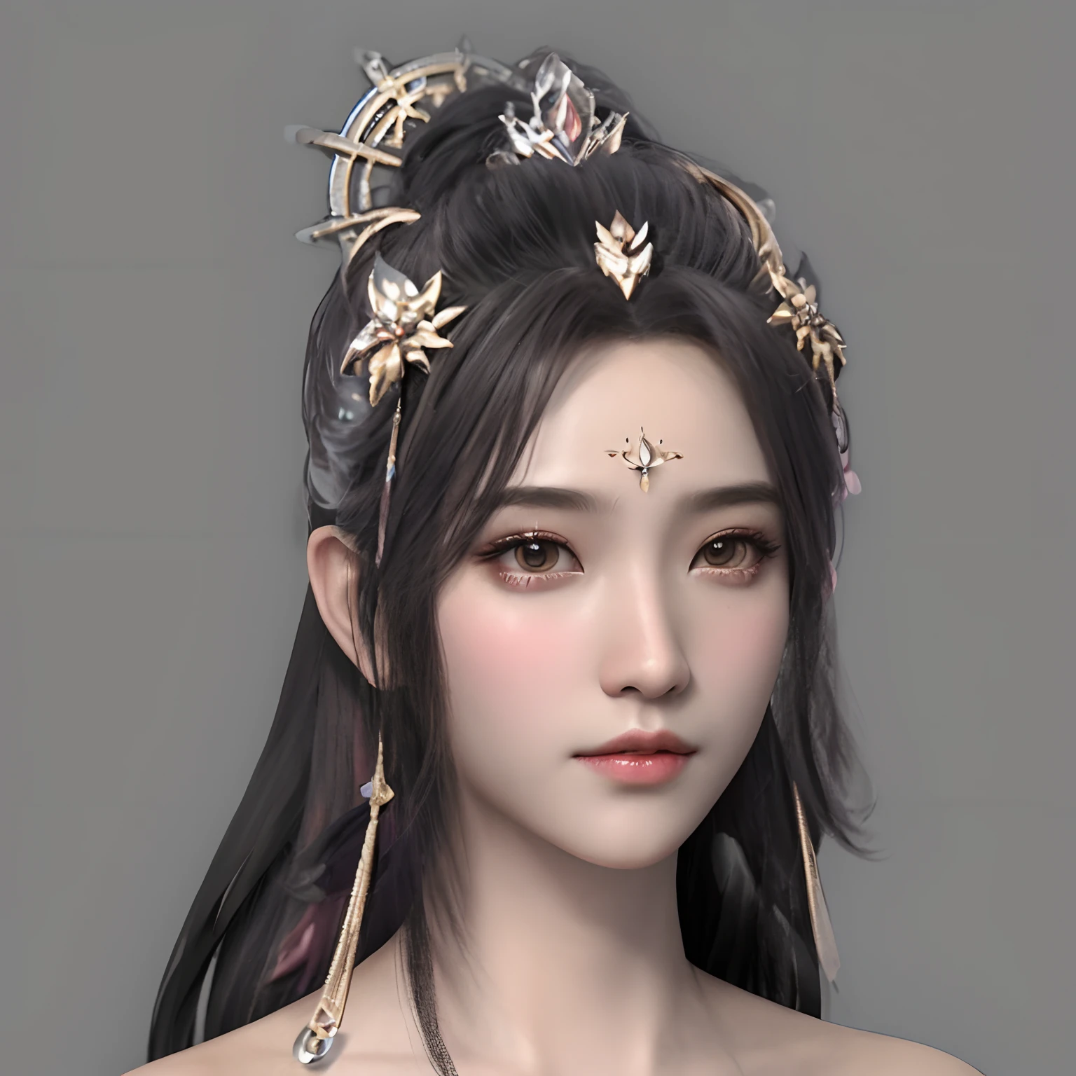 ultra realistic fantasy tiara, a beautiful fantasy empress, 3D Rendering Character Art 8K, asian hyperdetailed, hyper-detailed fantasy character, Trends on CGSTATION, GameCG