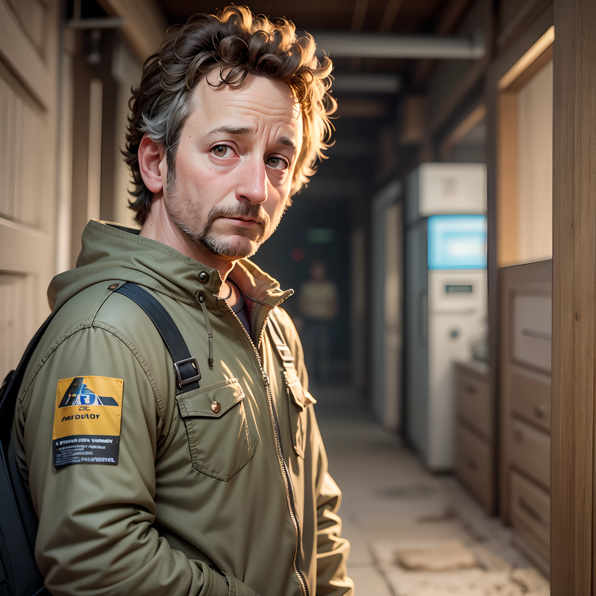 pixar daniel stern standing with scared face -- ar1 6:9 --auto --s2
