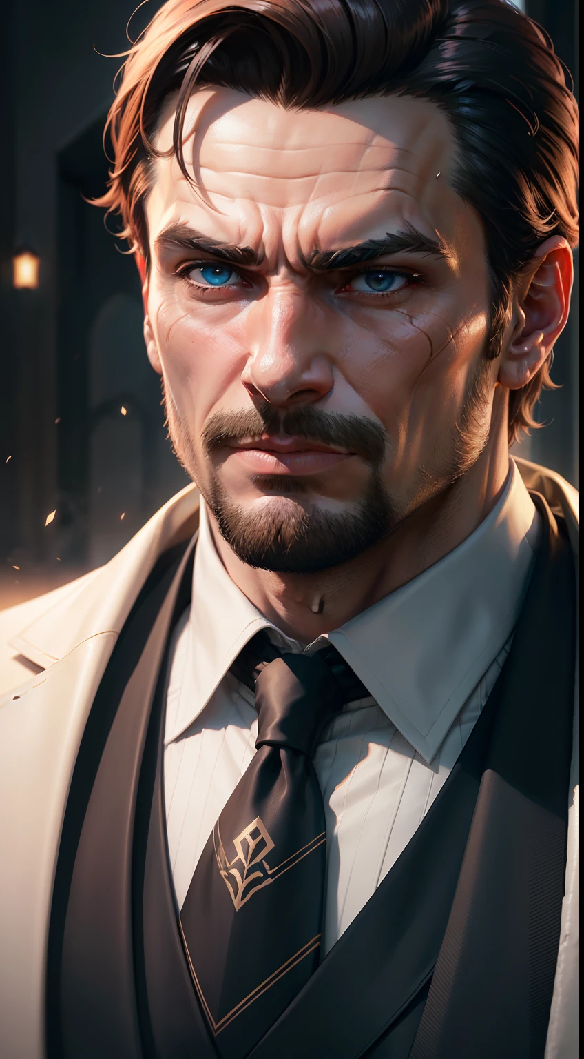 um close up de um homem de terno sentado em uma cadeira, epic and elegant portrait, Anton Fadeev 8 K, ps5 cinematic screen capture, Retrato VFX altamente detalhado, CEO, no estilo de jogo 8k, Velho , 8k portrait render