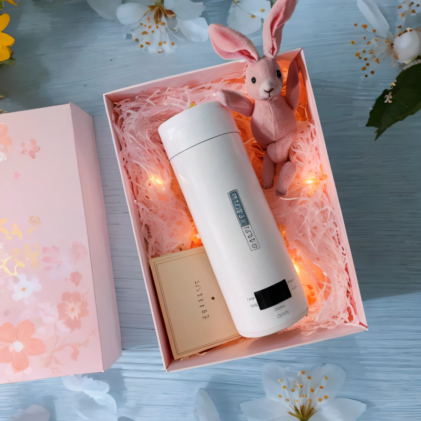 There is a pink box,Inside there was a white and gold bottle and a pink rabbit, 480p, 4 8 0 p, Femme, big breasts beautiful, 1080p, 1 0 8 0 p, 360º, big breasts beautiful, pale milky white porcelain skin, product introduction photos, The most beautiful, beautifully, 3 6 0 p, zun