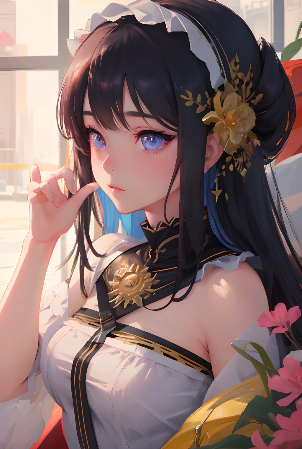 dreamy, (masterpiece), best quality, 1girl, amazing, beautiful detailed eyes, fine details, depth of field, extremely detailed CG,