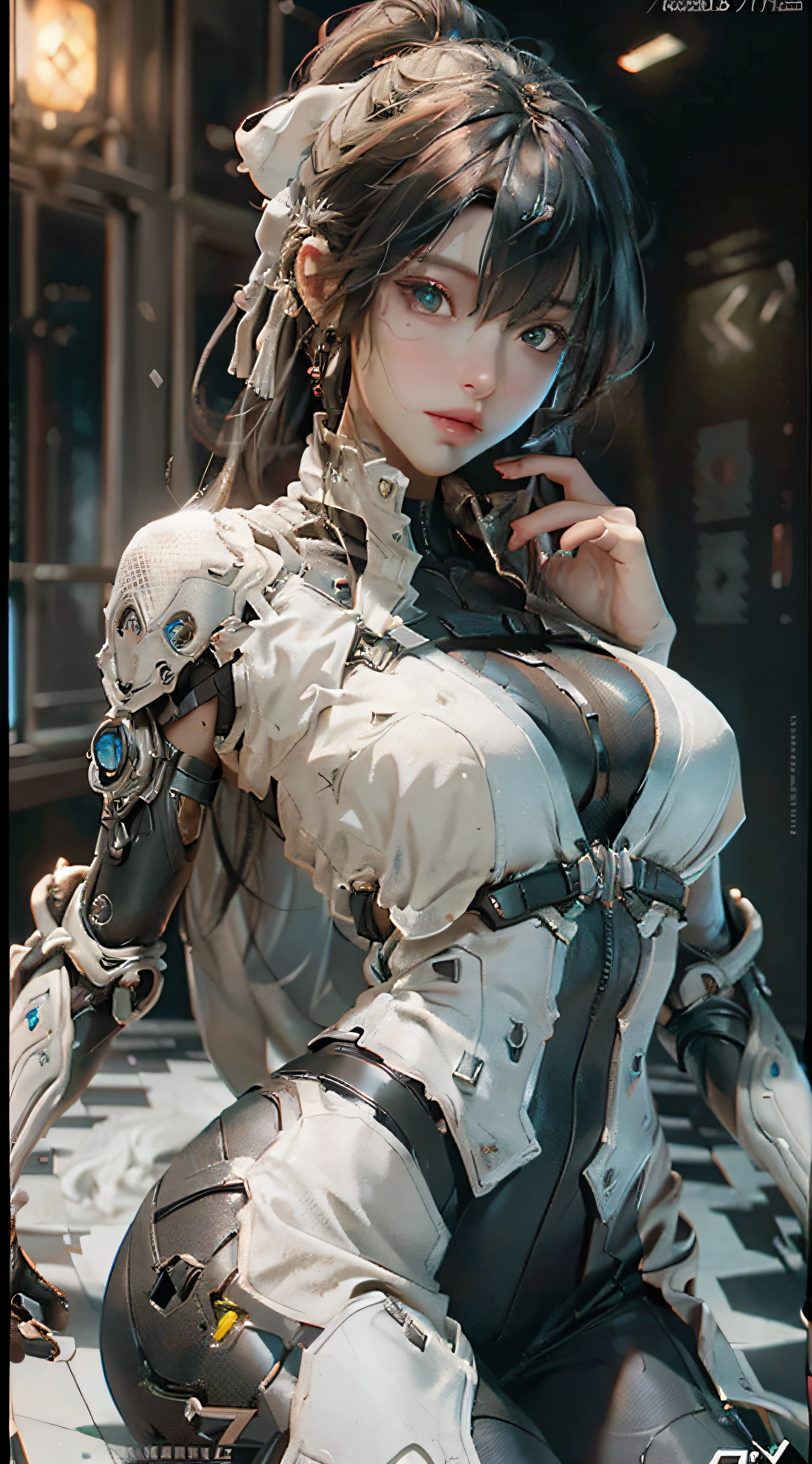 ((Best quality)), ((masterpiece)), (detailed:1.4), 3D, an image of a beautiful cyberpunk female,HDR (High Dynamic Range),Ray Tracing,NVIDIA RTX,Super-Resolution,Unreal 5,Subsurface scattering,PBR Texturing,Post-processing,Anisotropic Filtering,Depth-of-field,Maximum clarity and sharpness,Multi-layered textures,Albedo and Specular maps,Surface shading,Accurate simulation of light-material interaction,Perfect proportions,Octane Render,Two-tone lighting,Wide aperture,Low ISO,White balance,Rule of thirds,8K RAW,