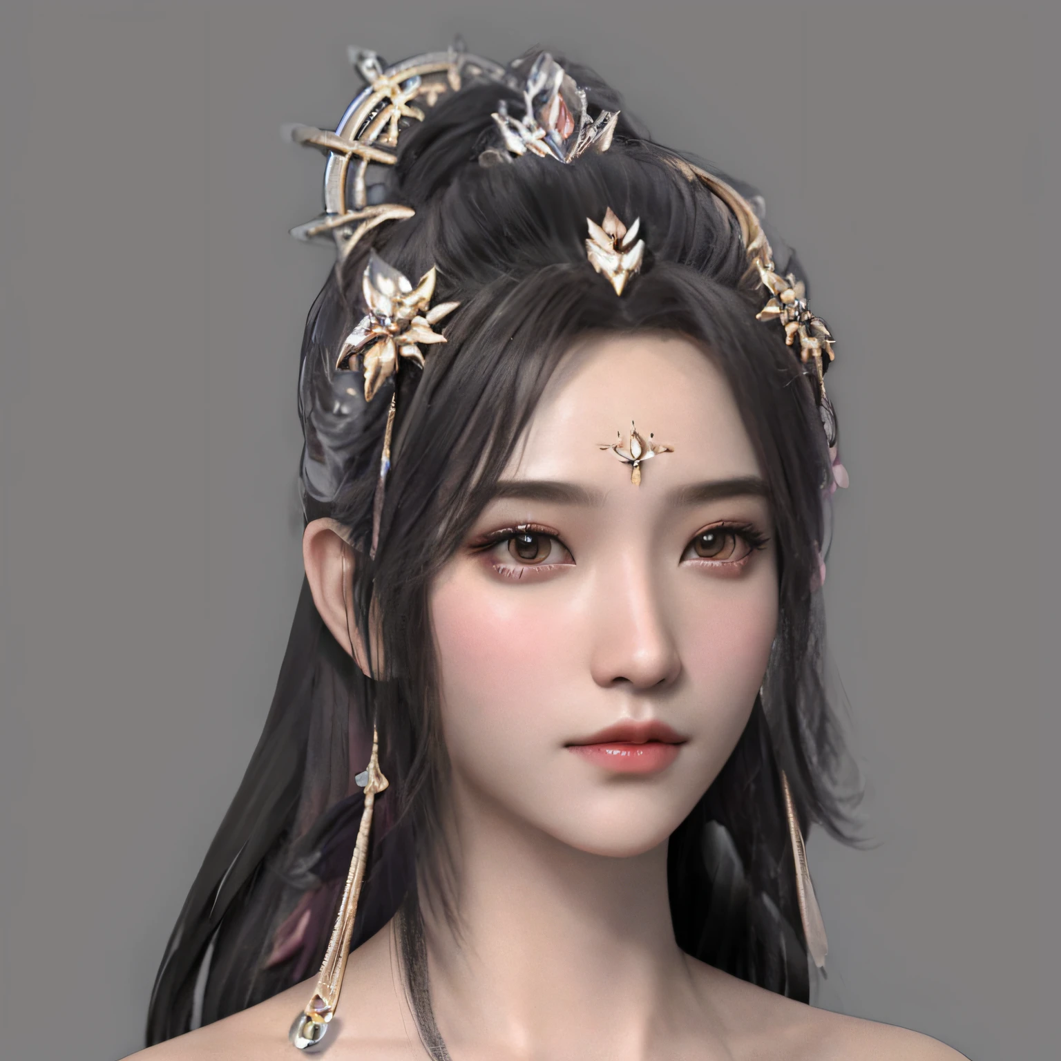 ultra realistic fantasy tiara, a beautiful fantasy empress, 3D Rendering Character Art 8K, asian hyperdetailed, hyper-detailed fantasy character, Trends on CGSTATION, GameCG