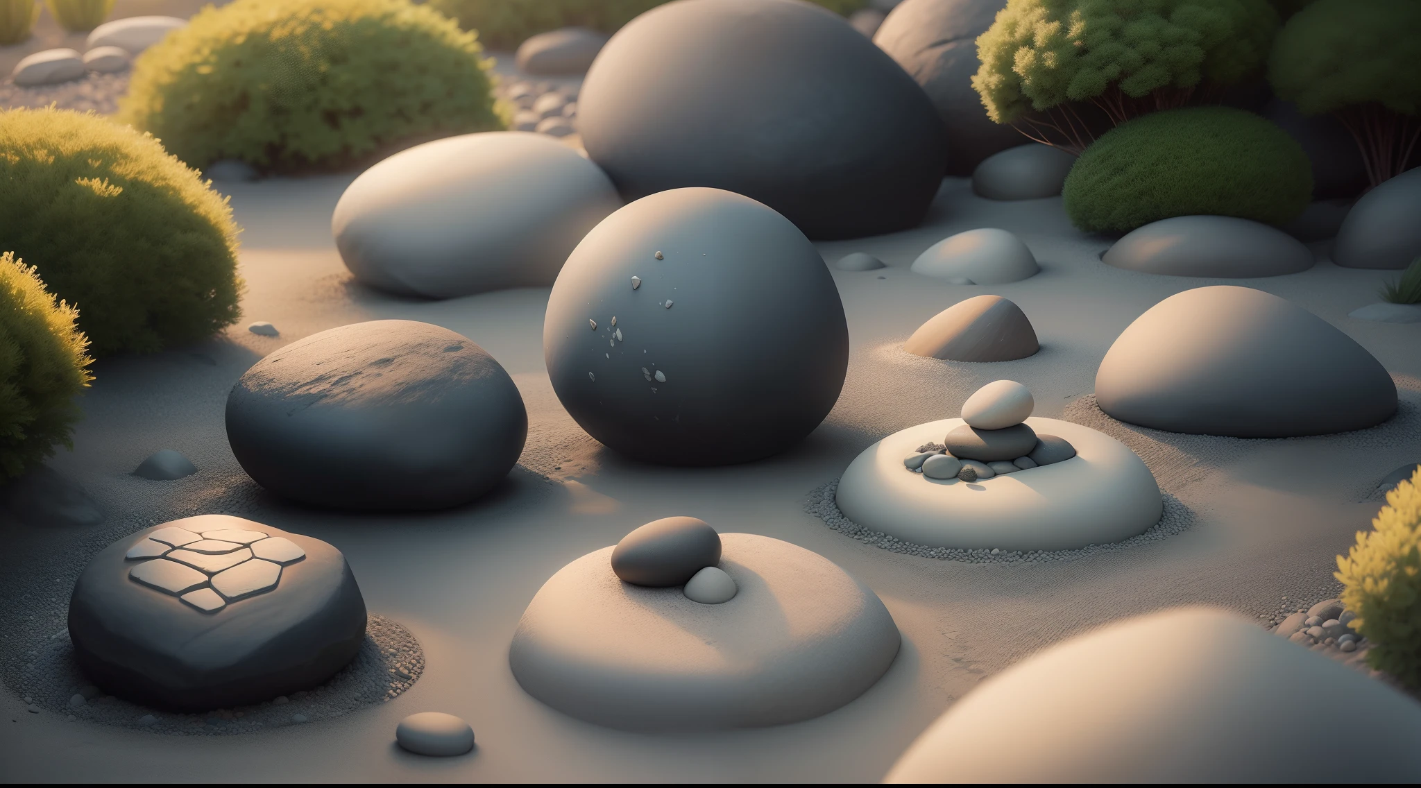 A zen rock garden representing acceptance and inner peace