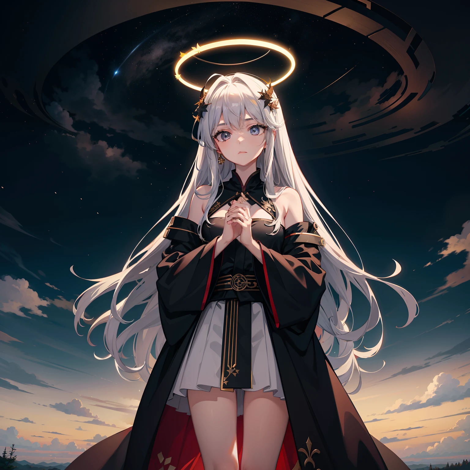 God,God of creation,Kamimei,lorde,The halo,Noble,elegant,fall,upper sky,starrysky,fall,Untouchable