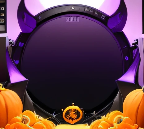 There is a round frame of purple as well as pumpkin, round background, item art, game icon asset, iconography background, Black background scene, game assets, 8K!!, Empty background, game overlay, mall background, technological rings, arte de fundo, white backgrounid, ringflash, Yellow border, Mobile game background, mobile game asset