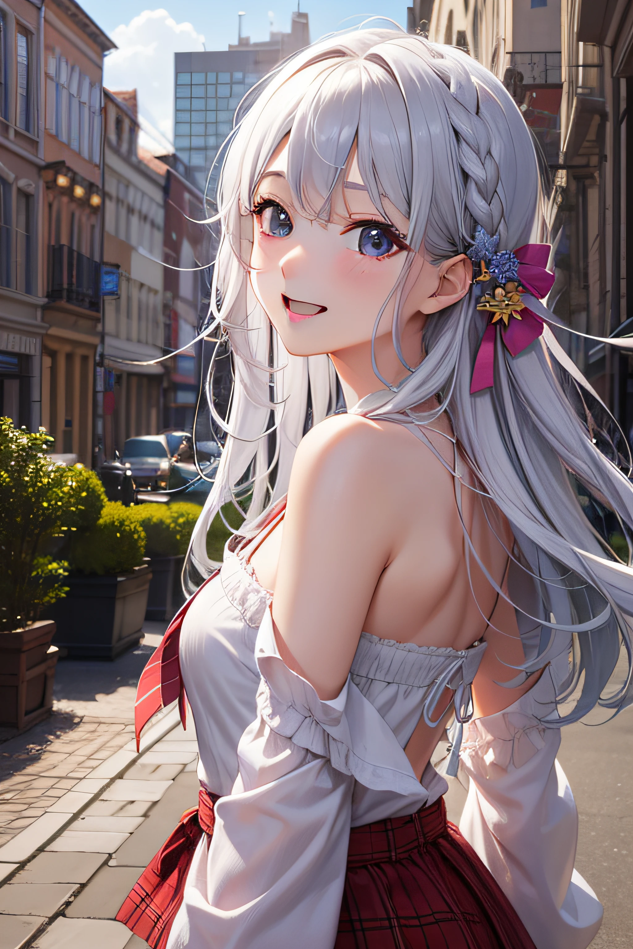 ​masterpiece、top-quality、girl with、High laughter、Silvery hair