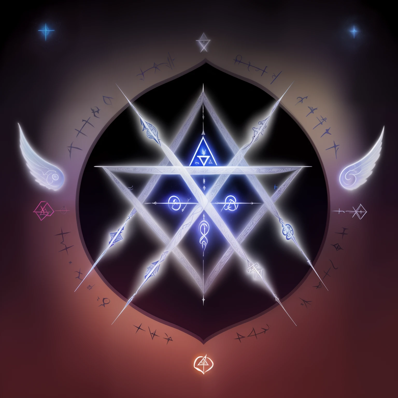 Astral sigil mote heru ra há thelema hexagram unicursal Maranini Yhwh runes cross