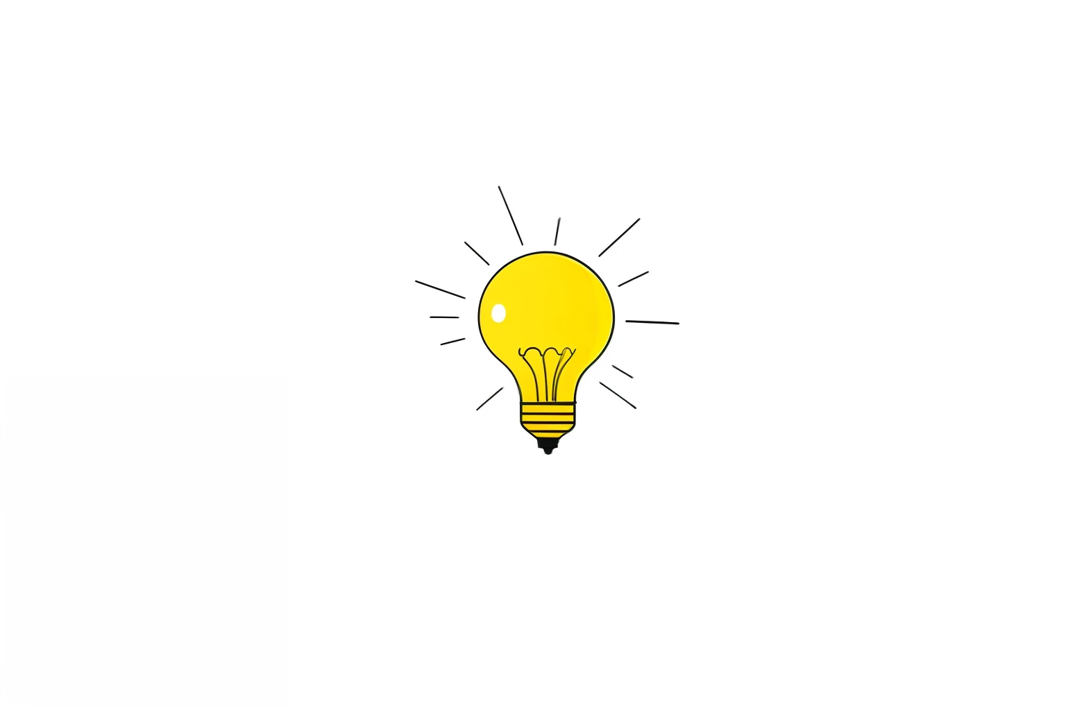 There is a yellow lamp that is on a white background, bulb, a vertical lamp, em plano de fundo simples, bulb, hand drawn svg, simple and clean illustration, em fundo claro, em um fundo branco, no fundo branco, yellow lighting from right, simple illustration, no fundo branco, Iluminado, PNG descompactado, amarelo claro