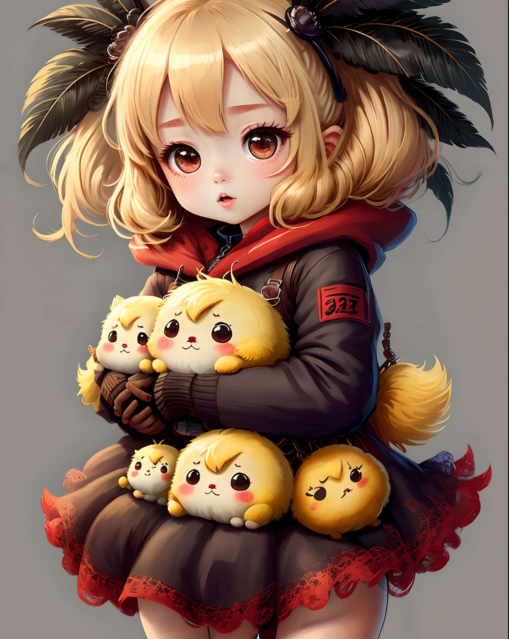 White background, cute, chibi,