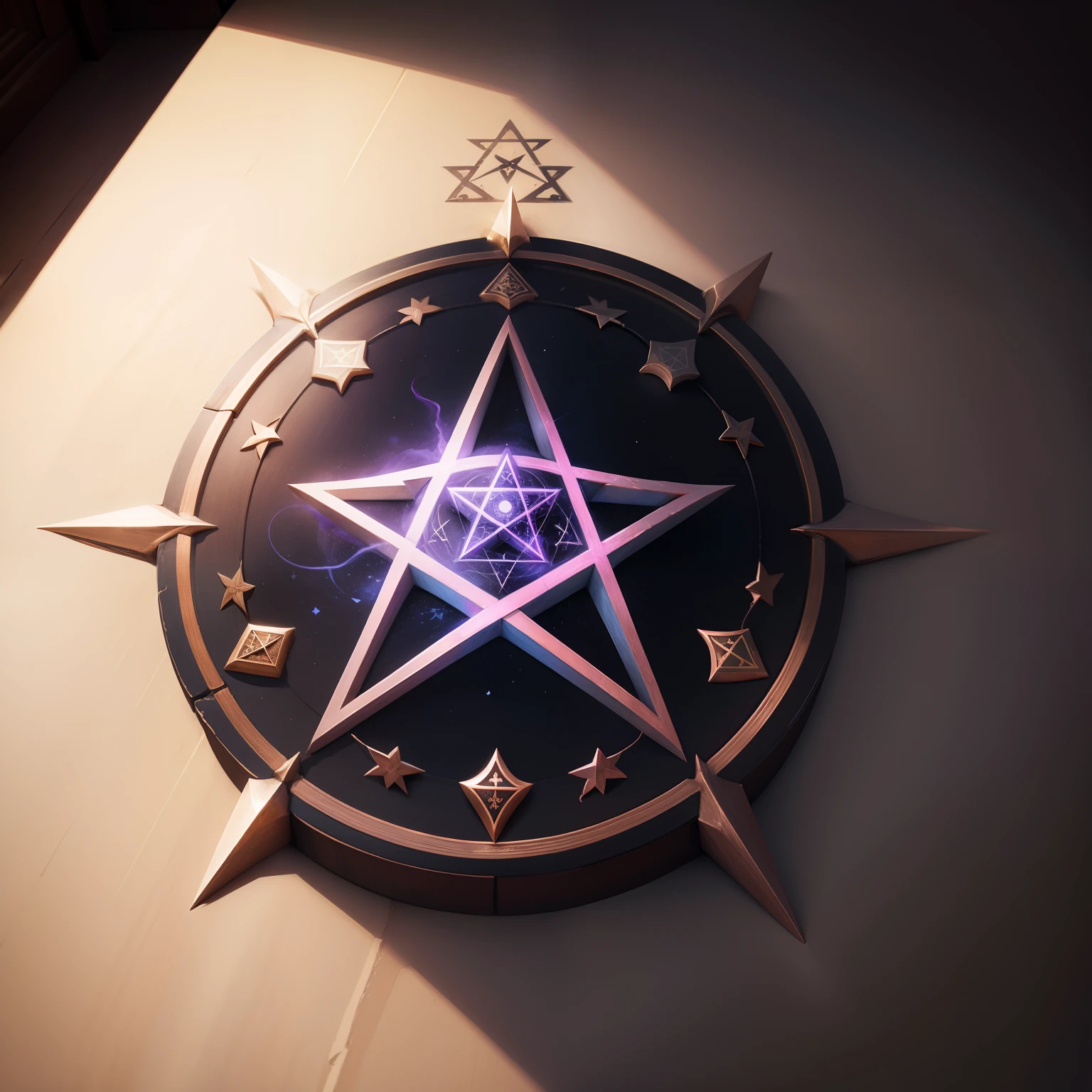 Astral sigil symbol alah Yhwh cain rose pentagram sun cross runes