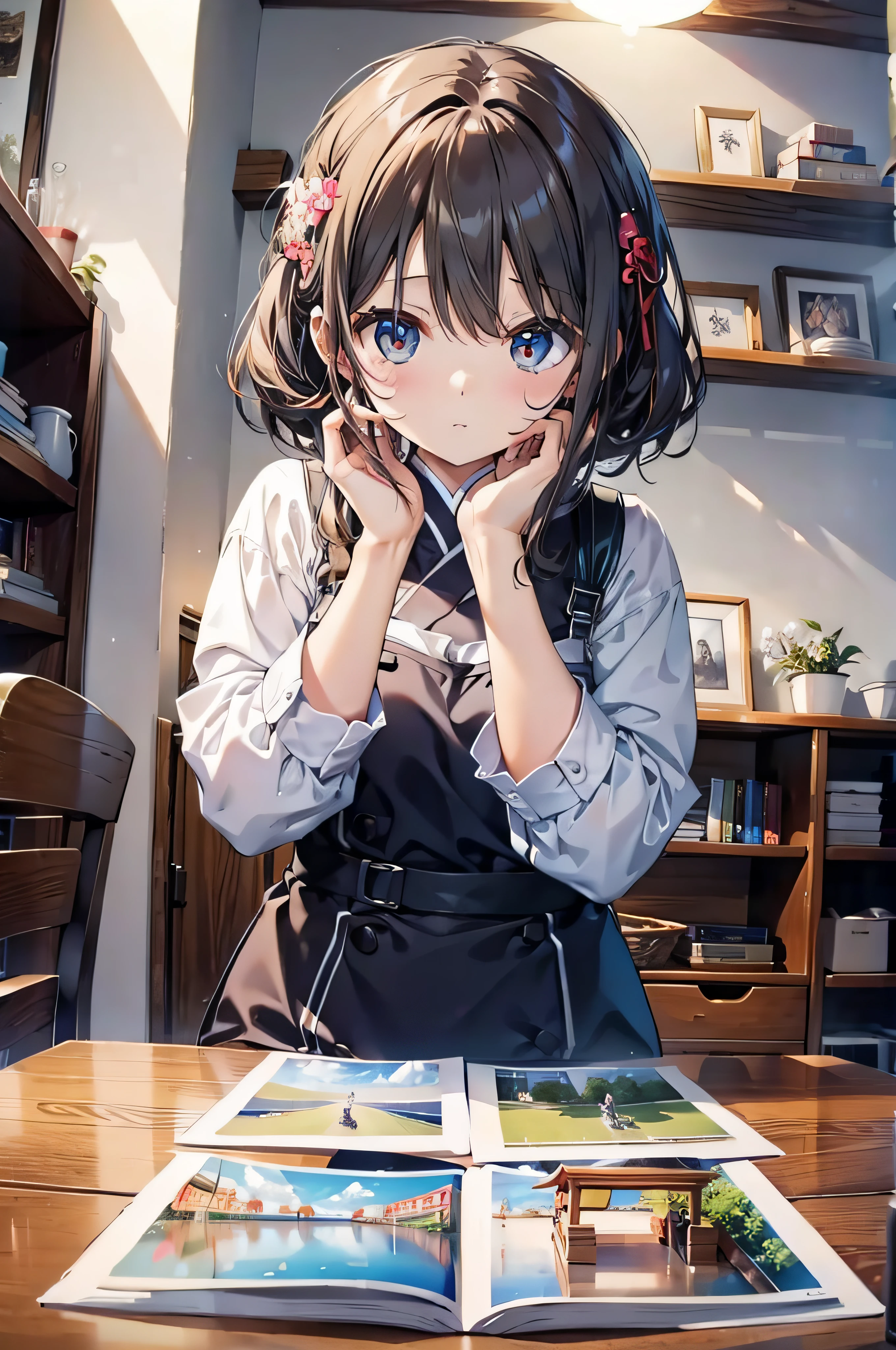 Put many photos on the table、