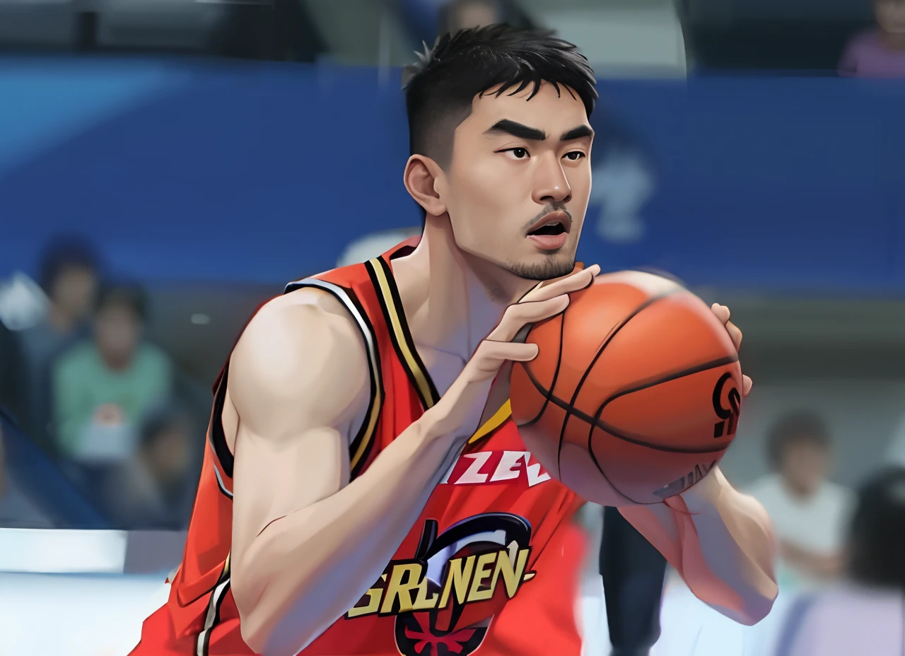 Fine faces，Zhou Peng's face，Linear illustration，Cartoon comics，Black stroke，Slam Dunk