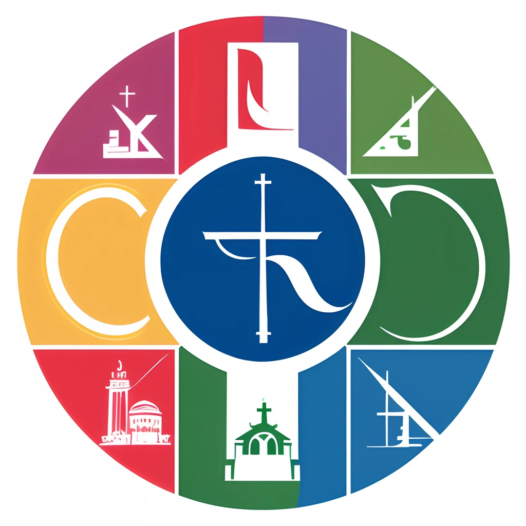 the logo for the catholic community of the Brazil, all religions combined, cad, logo”, circular logo, round logo, logo, logo, cdx, central circular composition, pictorial logo, centered radial design, circular, created in adobe illustrator, catholic, centerd, circle design, complex design, christian saint, churches, logo without text, c4