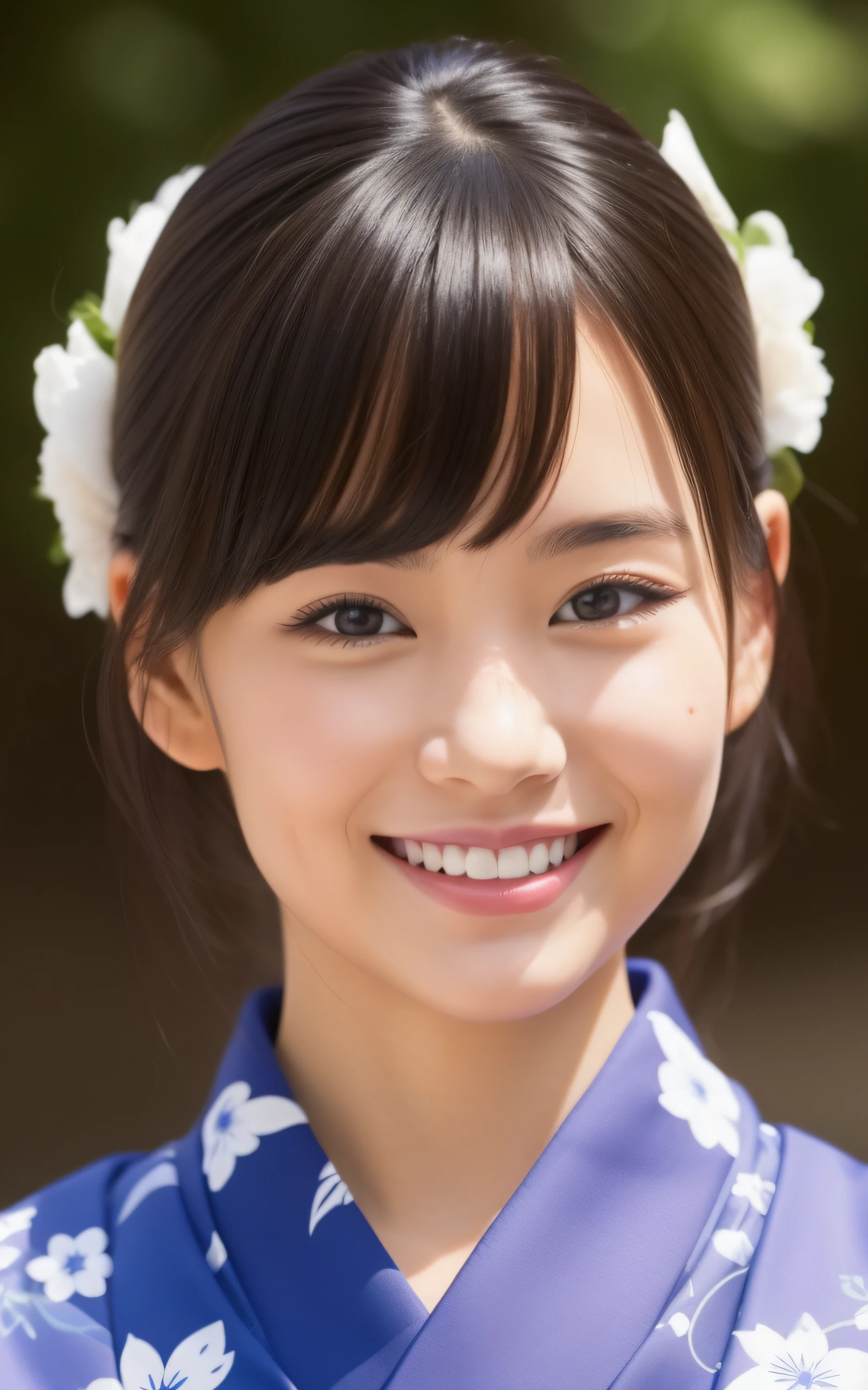 1girl, (((close up))), yukata,smile