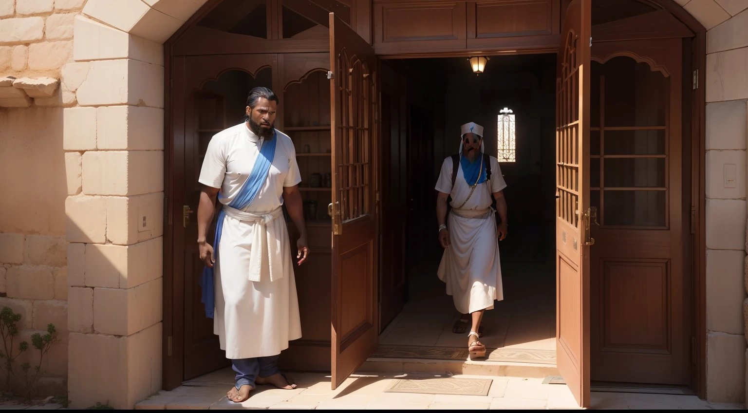 The maid approached Naaman and said: "Senhor, there is a powerful prophet in Israel, chamado Eliseu. It can help you find the cure for your leprosy." Naaman, mesmo hesitante, decided to take a trip to Israel, acompanhado por seus servos e presentes valiosos.