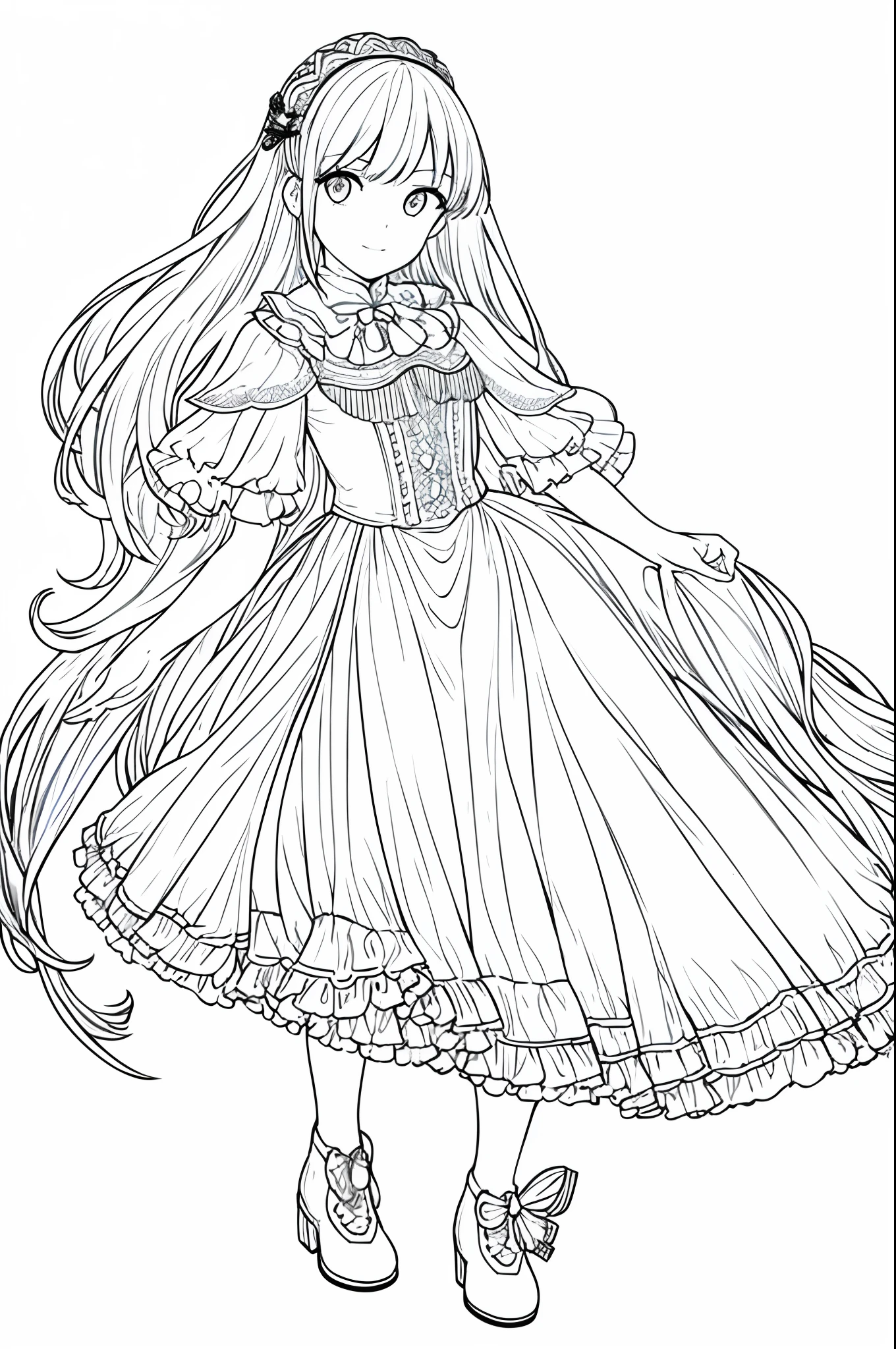 masterpiece, best quality, (detailed background),High contrast,1girl,full body, cowboy shot,(white background:1.5),clean lineart,