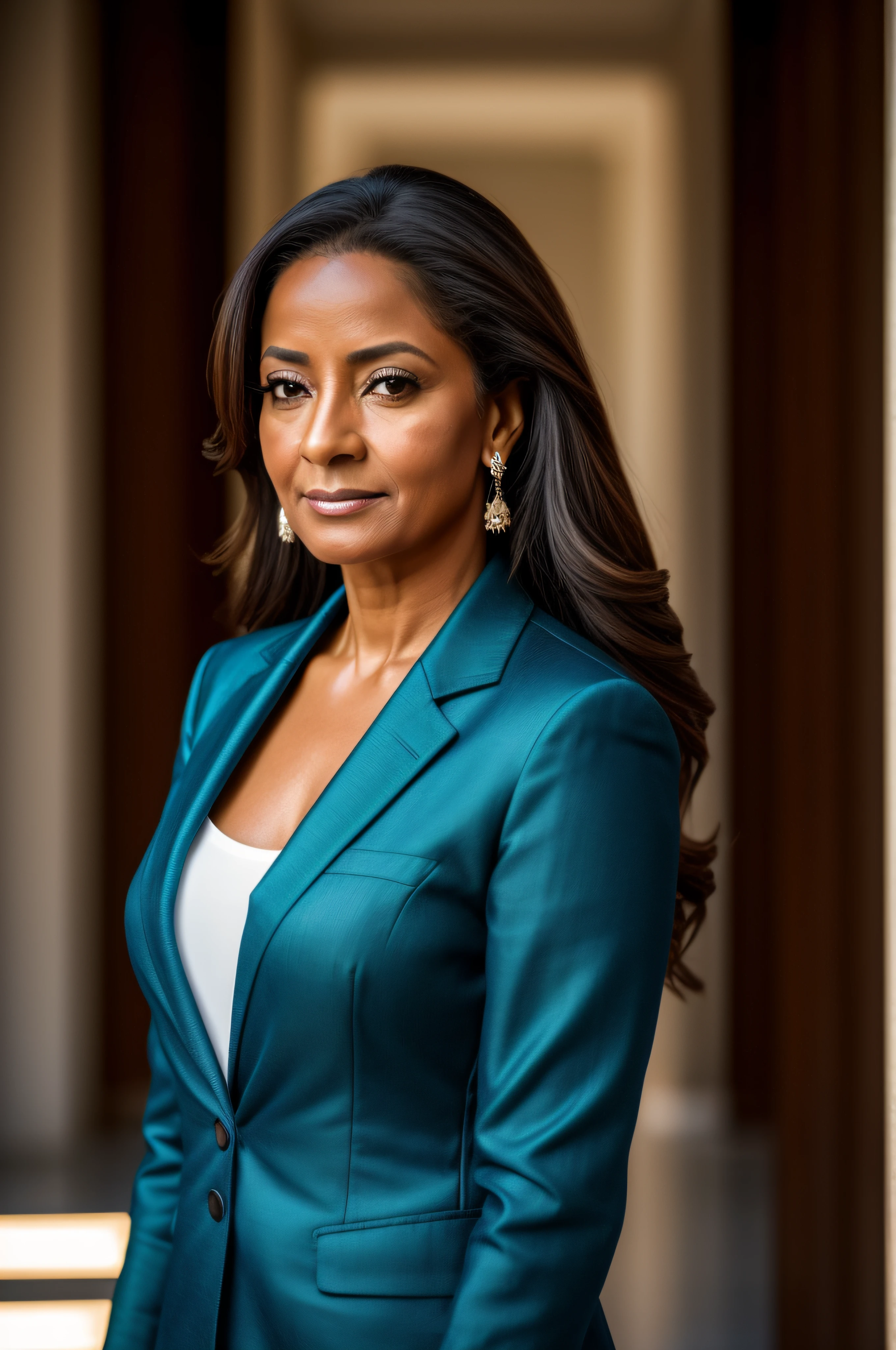 fotografia de uma mulher velha com rugas, 60 years old with wrinkles and fine lines, seios muito pequenos, recatada, carrancuda, Serious, closed button-down shirt, elegante, casaco elegante, blazer sofisticado, olhos penetrantes e intensos PARA QUEM OLHA A FOTOGRAFIA, 8k, qualidade impressionante, alta resolução, fotografia premiada, retrato, 1 mulher morena, (mulher, Photogenic), blazer elegante, casaco elegante, cinto, (fundo em nova york), pele clara, dramatic light, foco nítido, good aesthetic, highes definition, altamente detalhado, cores neutras: 1,2), (HDR: 1,4) , hiperdetalhado, cinemactic, luzes quentes, canon, Canon EOS 5D Marca IV, 8k, Ultra HD, DSLR. 1 mulher