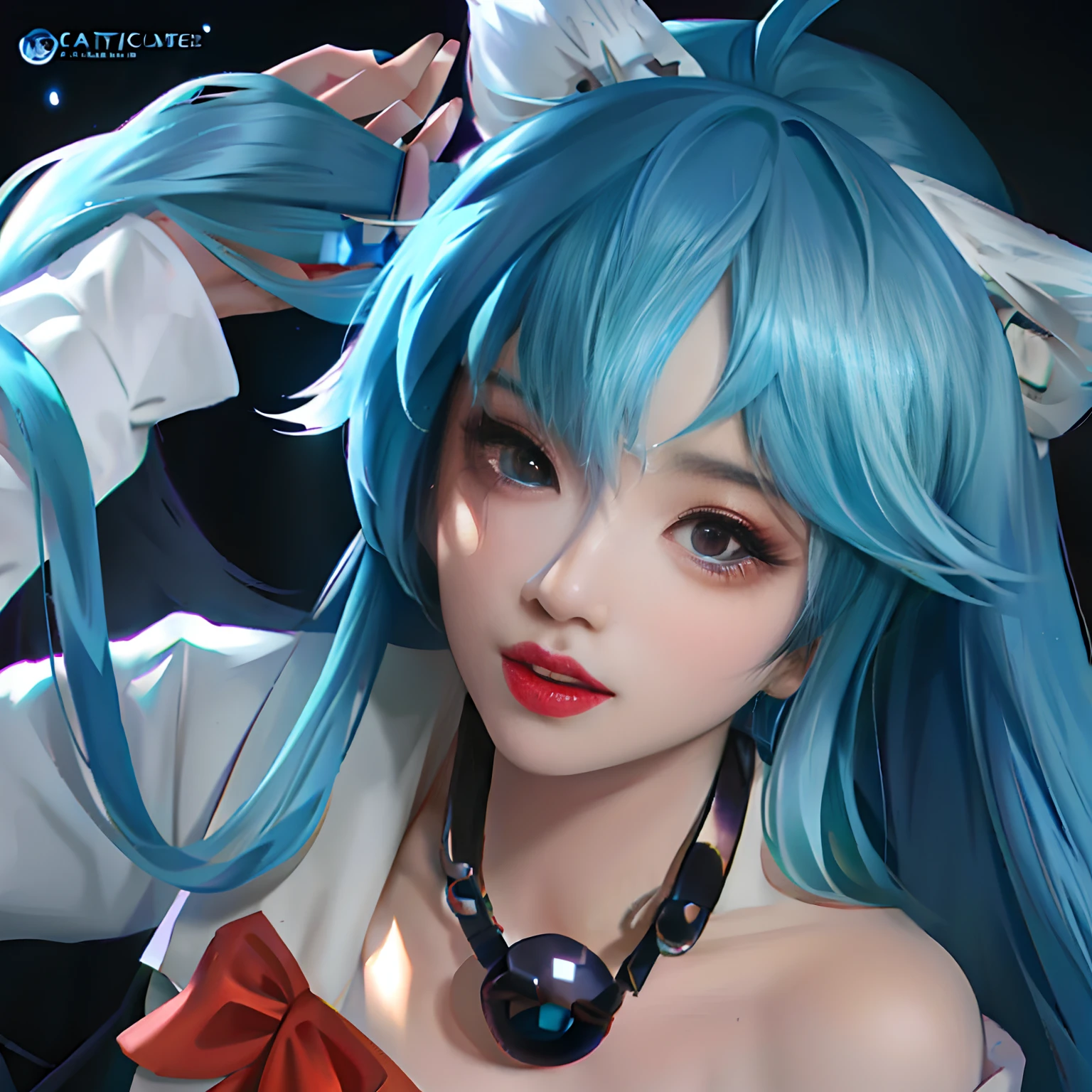 Anime girl with blue hair and bow necklace, Extremely detailed Artgerm, hatsune miku portrait, Art germ on ArtStation Pixiv, portrait of jinx from arcane, ! Dream art germ, IG model | Art germ, Portrait of Hatsune Miku, Portrait Chevaliers du Zodiaque Fille, Art germ. High detail