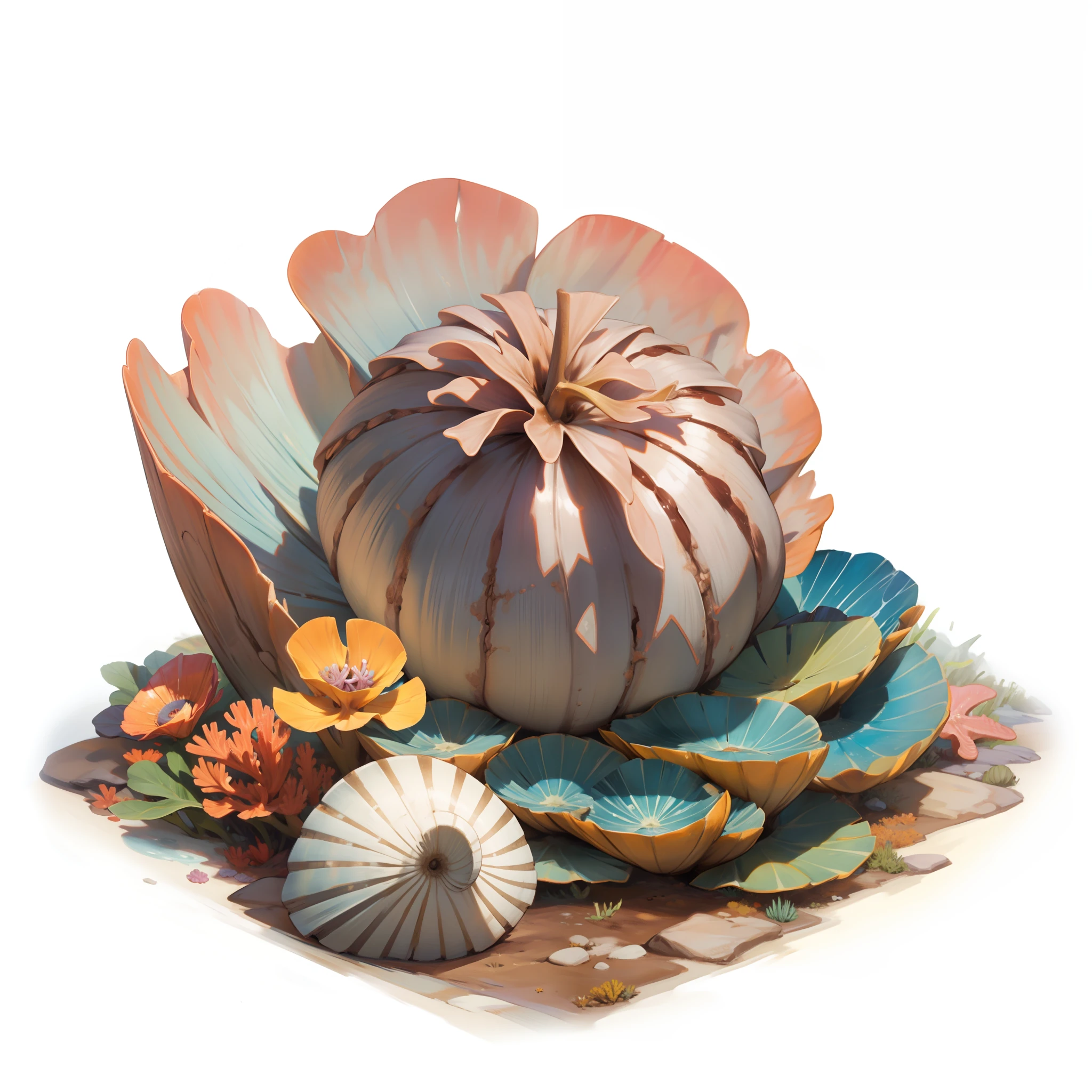 (Microscopic perspective:1.2),(Recife:1.3),(Isometric viewing angle:1.3),(Top angle of view),(conch:1.5),(starfish:1.2),(Clamshell:1.5),The corals,sea anemone,(game scenes:1.2), by Pixar, hyper HD, Masterpiece, Super detail, Best quality