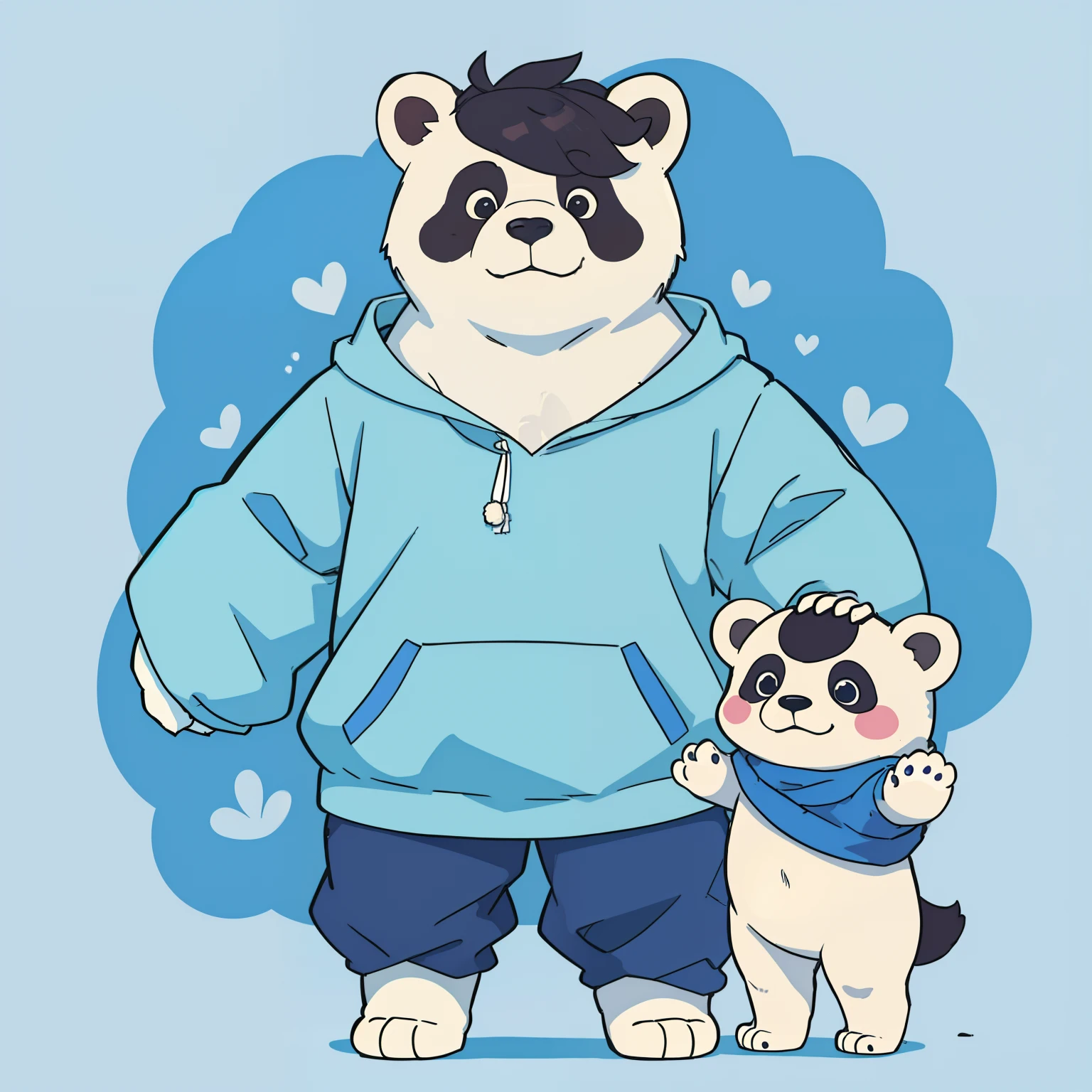 Hello AI! I would like to discuss the image I am going to show you. En esta imagen, You can see a man with both human and polar bear characteristics. I would love for you to analyze it and improve its features to make it more realistic and refined.. Could you make adjustments considering that man's hands are bear paws?, al igual que sus piernas? Furthermore, tiene manchas en el cuerpo similares a las de un oso panda. I would greatly appreciate your help and I hope your improvements. Thanks again for your assistance!!, original Character