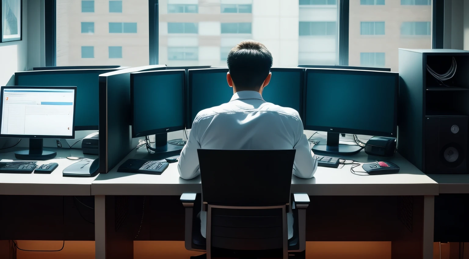 computer addicted worker