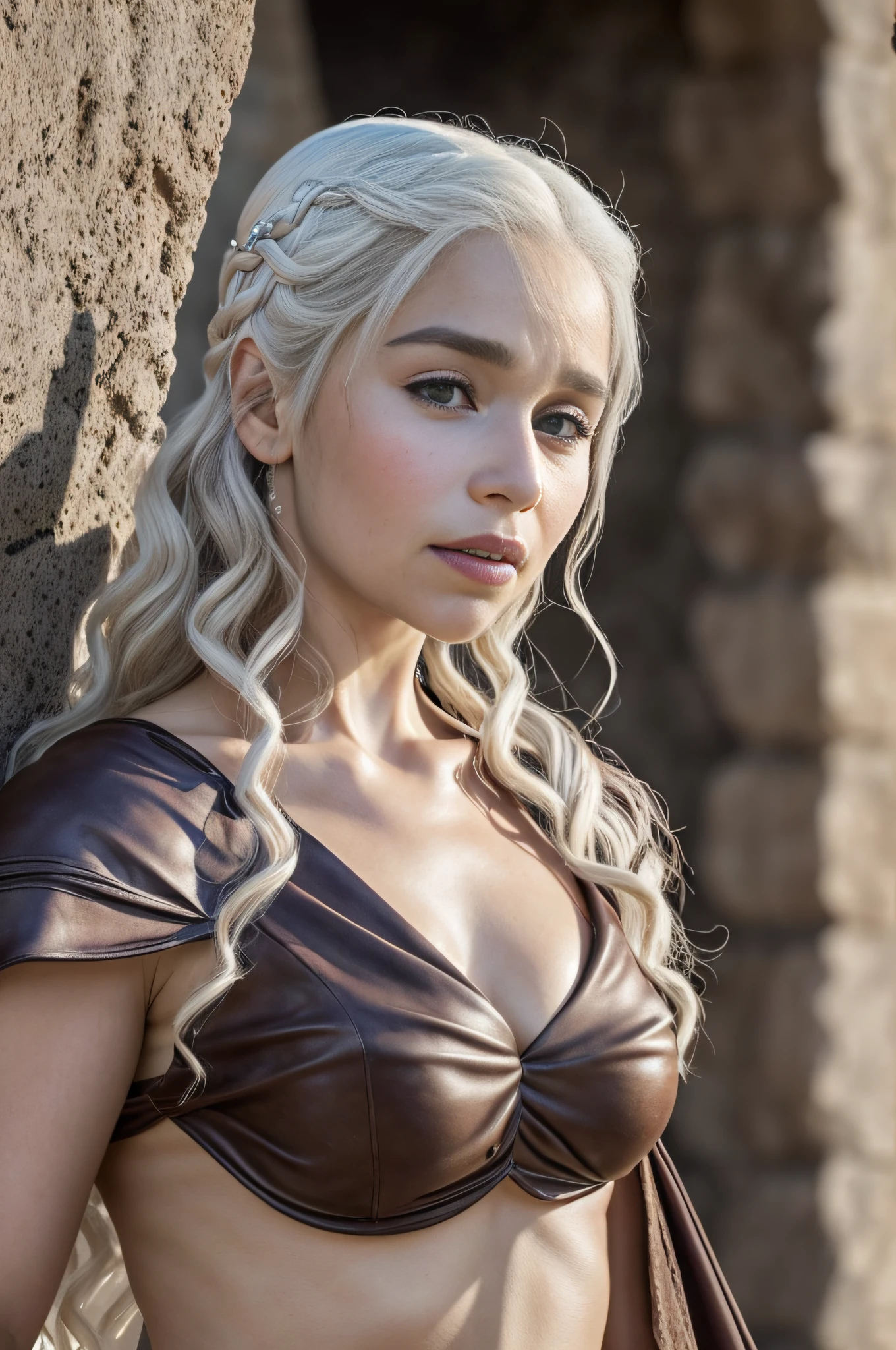 Emilia Clarke como Daenerys Targaryen em Game of Thrones, ((corpo inteiro)), ((Hands ultra detailed, perfeita:1.4)), soft-lighting, dinamic angle, lifelike lighting, foto de Robert Adams, (textura natural da pele, hiper-realismo, luz suave: 1.4), (detalhes intrincados: 1.3), Obra-prima HDR, melhor qualidade, (foto altamente detalhada: 1.4), 8k, fotorrealista, (SFW)