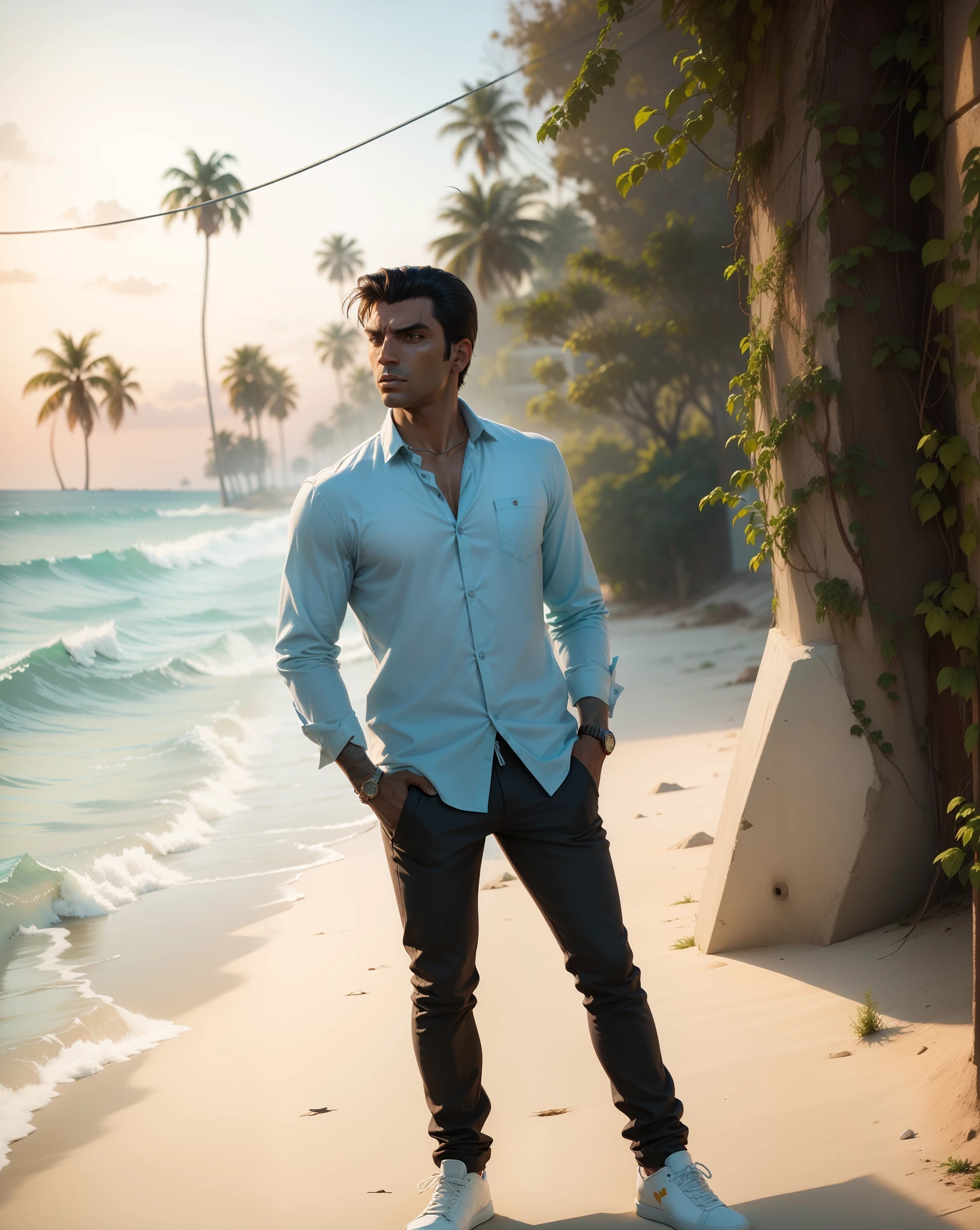 Shirt look like Tommy vercetti shirt from Grand theft auto vice city