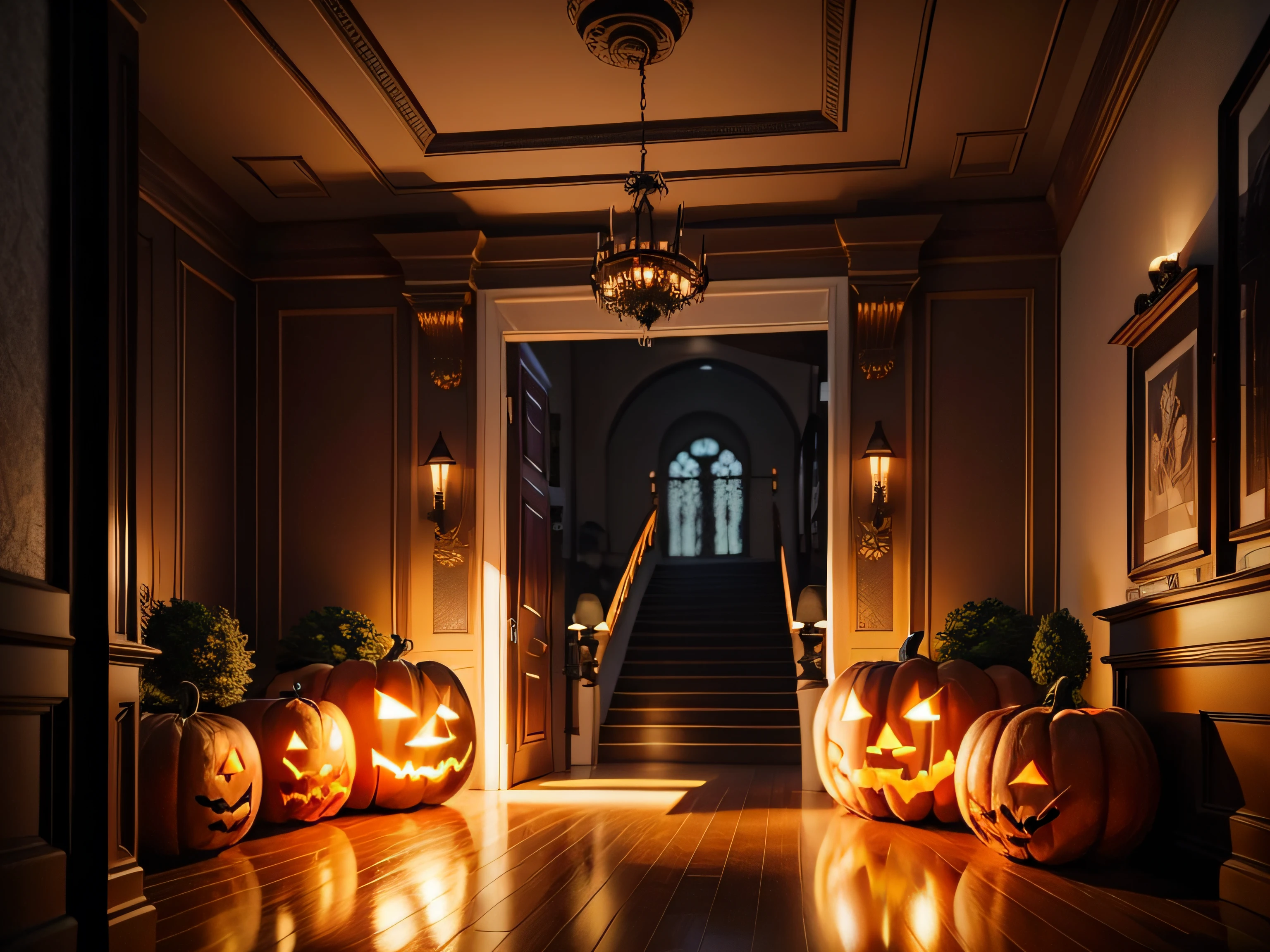 Halloween decorations and interior。top-quality。photos realistic。