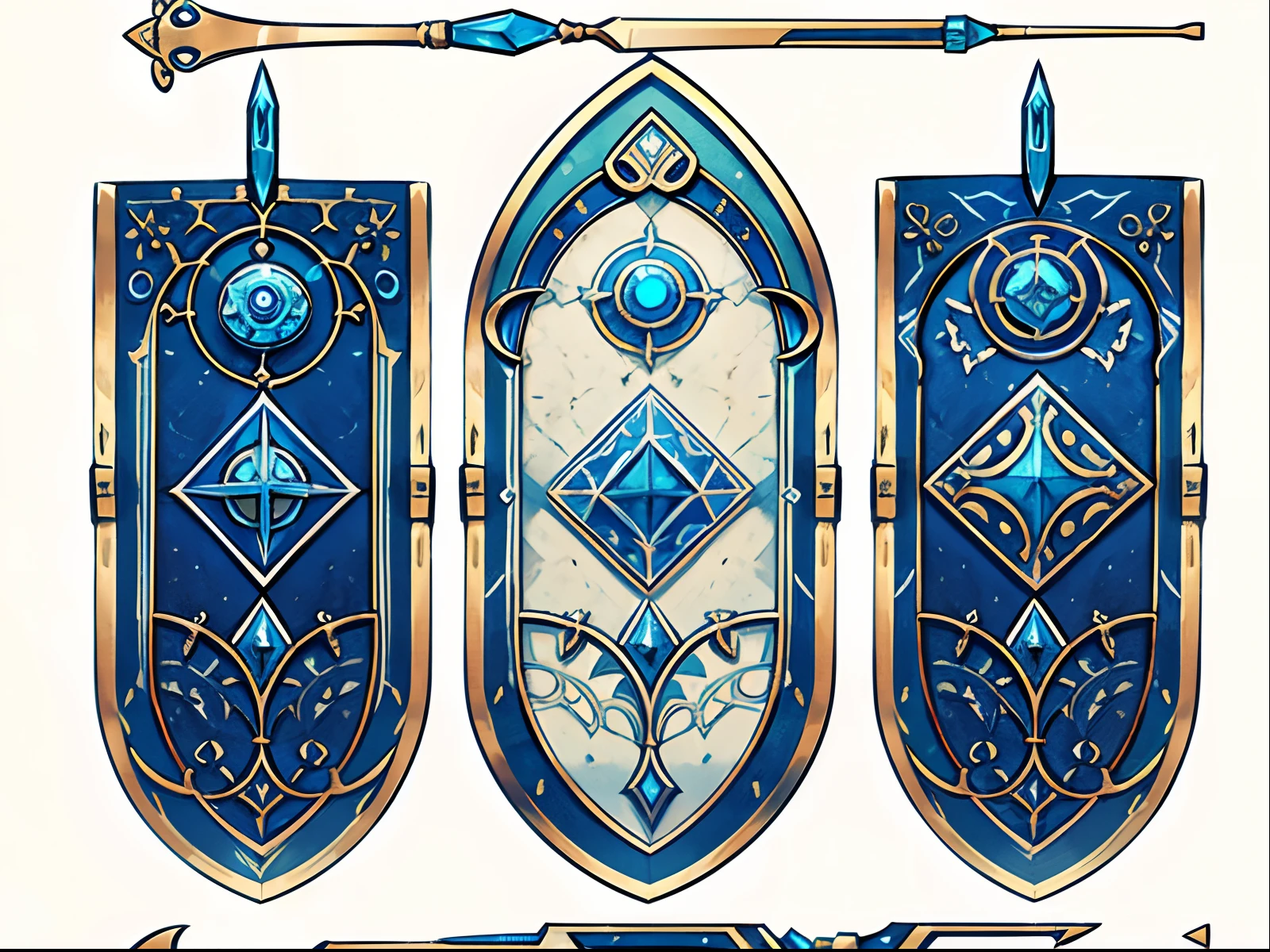 ancient blueprint fragmented, high quality, masterpiece, white background, futuristic, rpg