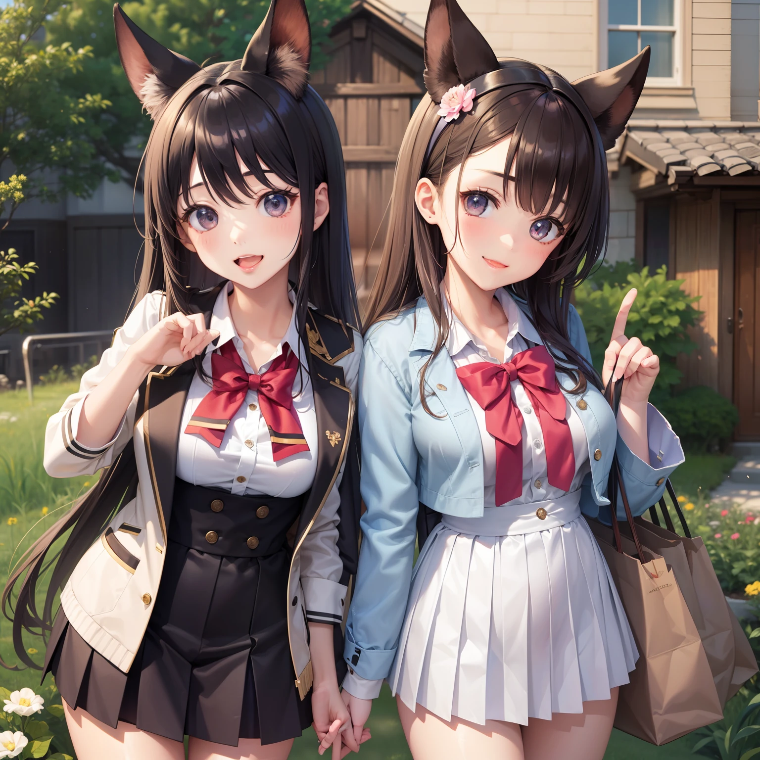 harems、Multiple girls are depicted、Colossal tits、top-quality、masterpiece、超A high resolution、long、Beautiful girls、smil、Excellent style、校服、blazers