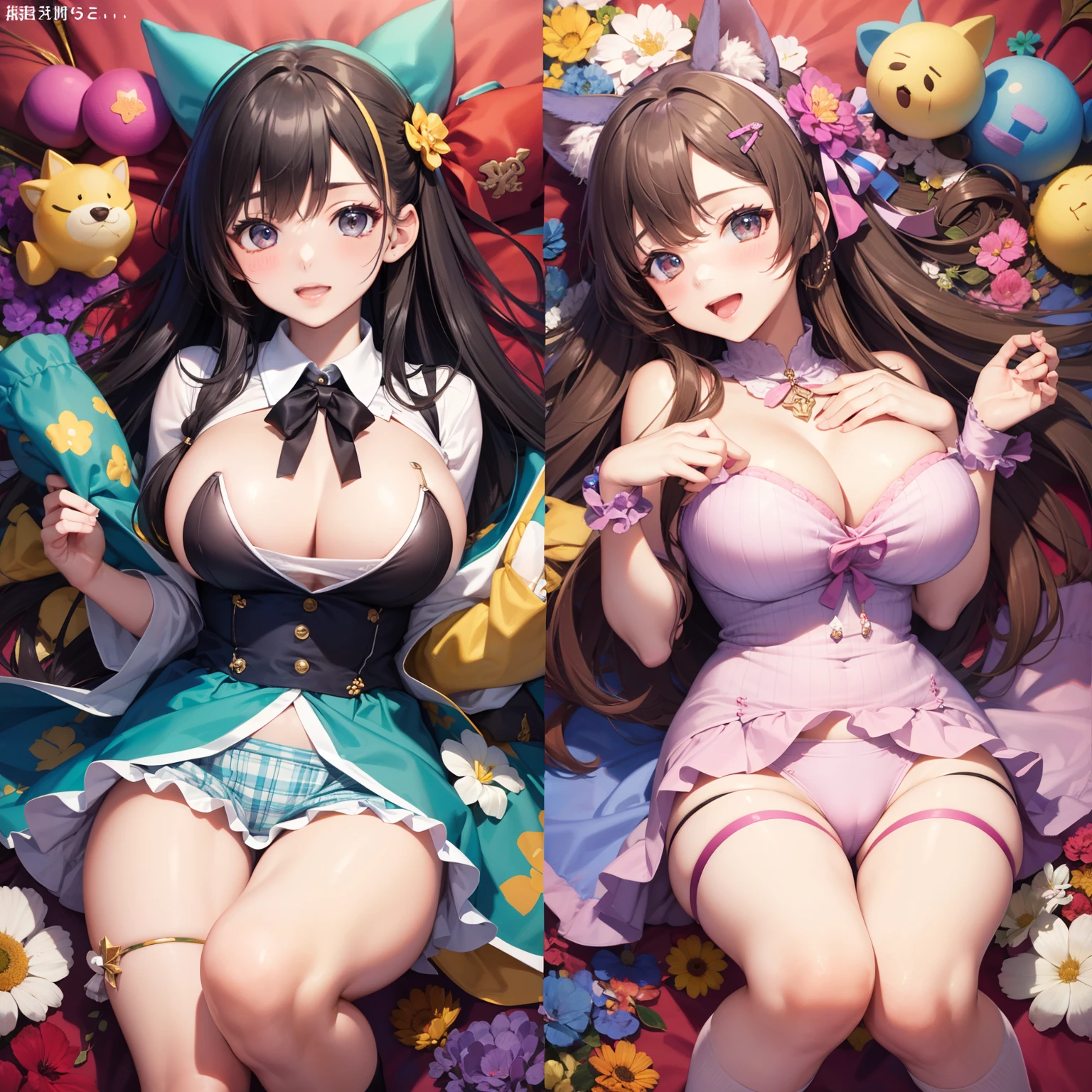 harems、Multiple girls are depicted、Colossal tits、top-quality、​masterpiece、超A high resolution、long、Beautiful girls、smil、Excellent style、校服、Blezaur's Socks