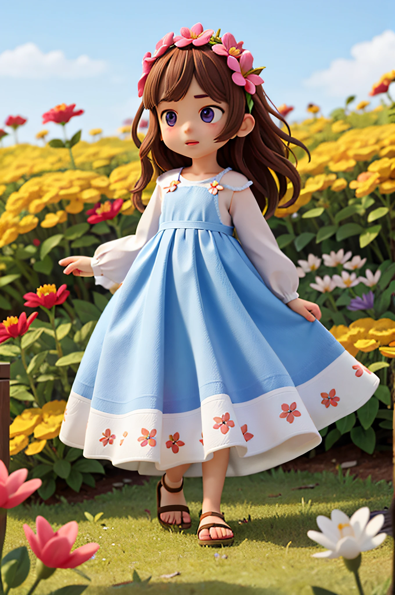 1 girl,flower,petal,